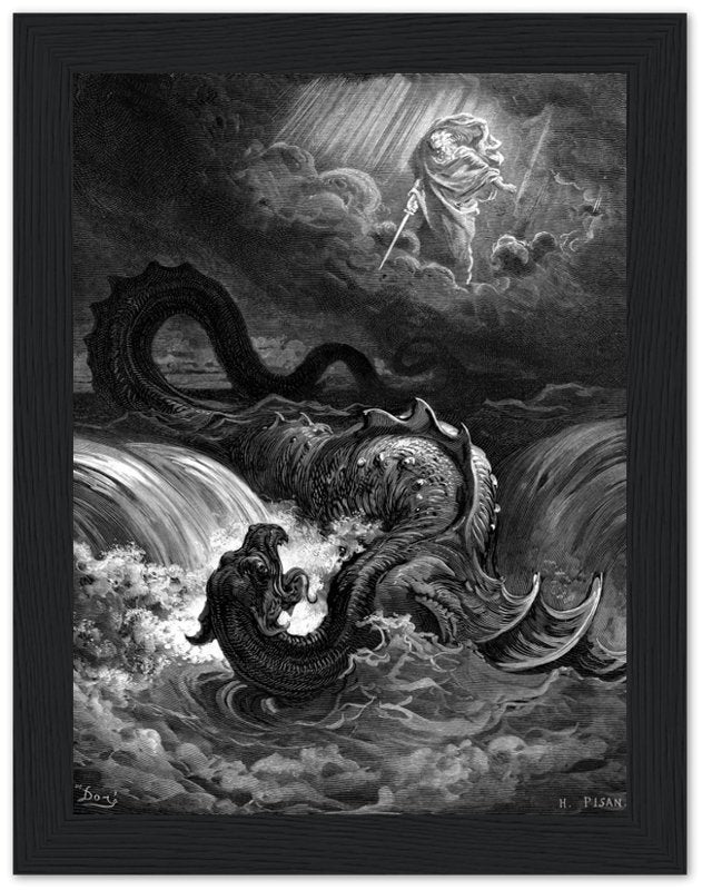 Gustave Dore Framed - Destruction Of Leviathan Framed - Halloween Gothic Framed Print UK, EU, USA, AUS Domestic Shipping - WallArtPrints4U