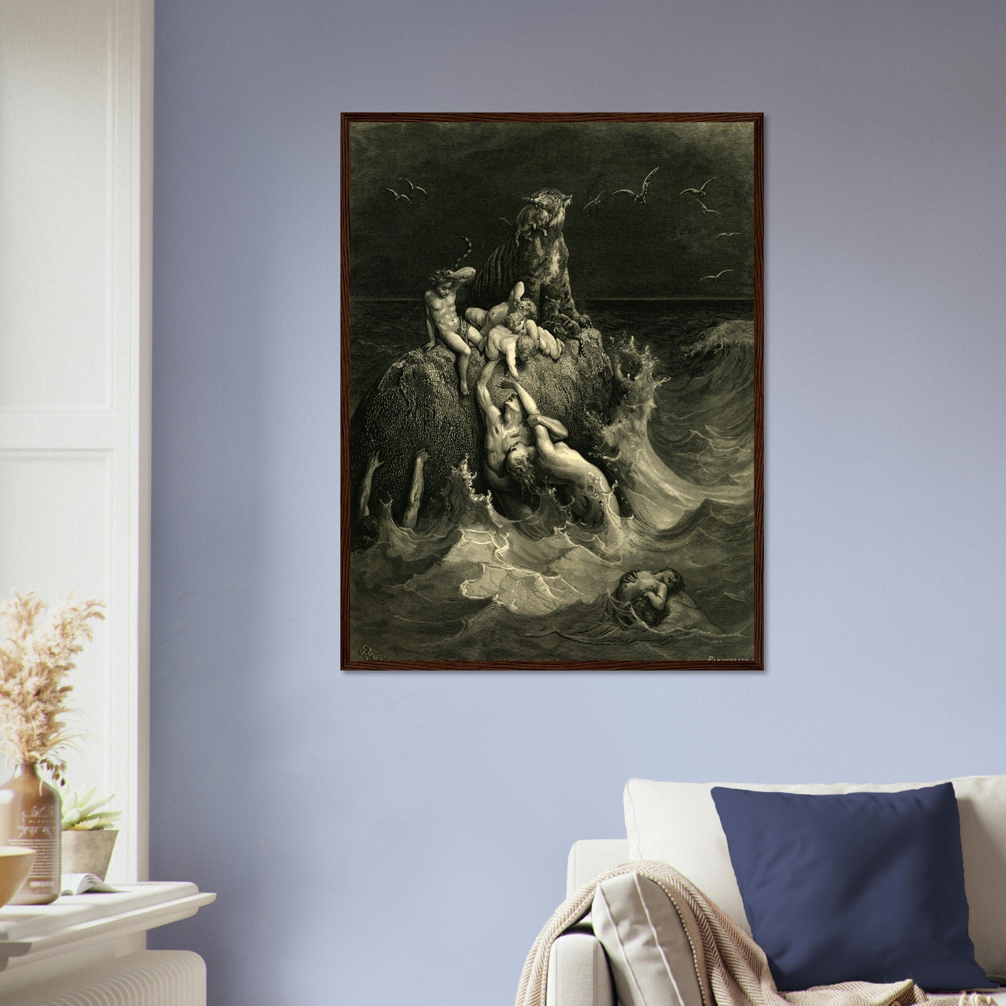 Gustave Dore Framed, The Deluge Framed Print, From La Grand Bible De Tours 1866 UK, EU, USA, AUS Domestic Shipping - WallArtPrints4U