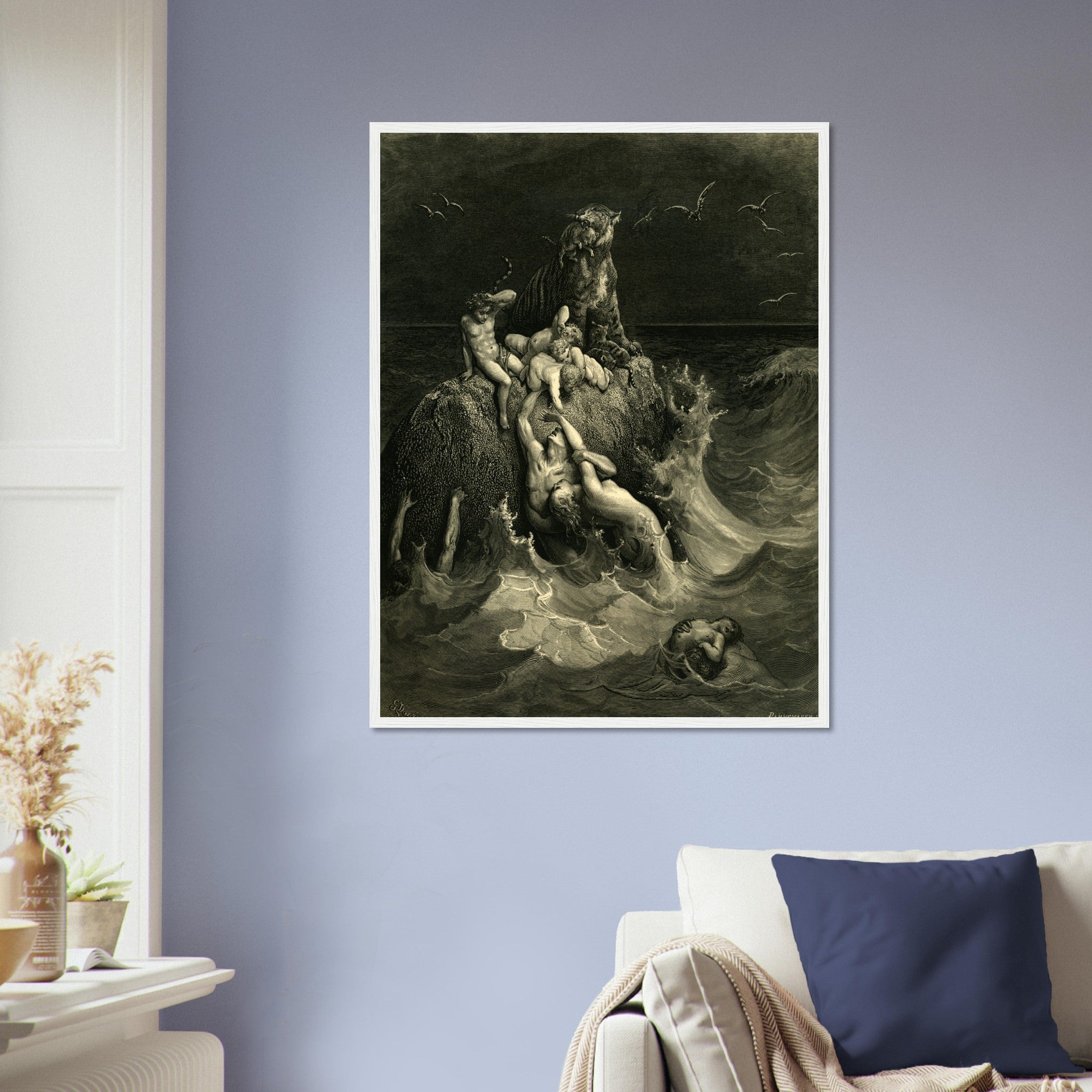 Gustave Dore Framed, The Deluge Framed Print, From La Grand Bible De Tours 1866 UK, EU, USA, AUS Domestic Shipping - WallArtPrints4U