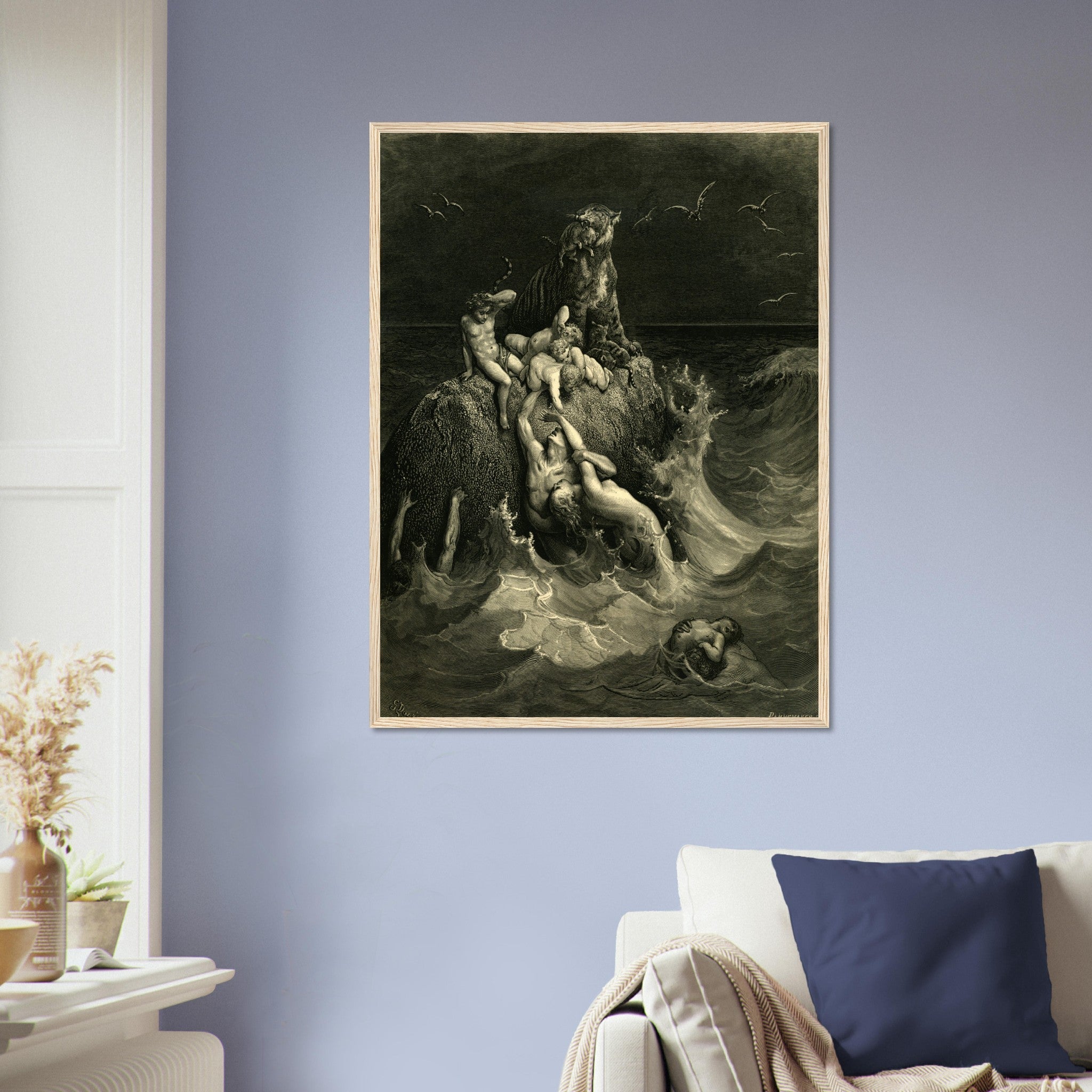 Gustave Dore Framed, The Deluge Framed Print, From La Grand Bible De Tours 1866 UK, EU, USA, AUS Domestic Shipping - WallArtPrints4U