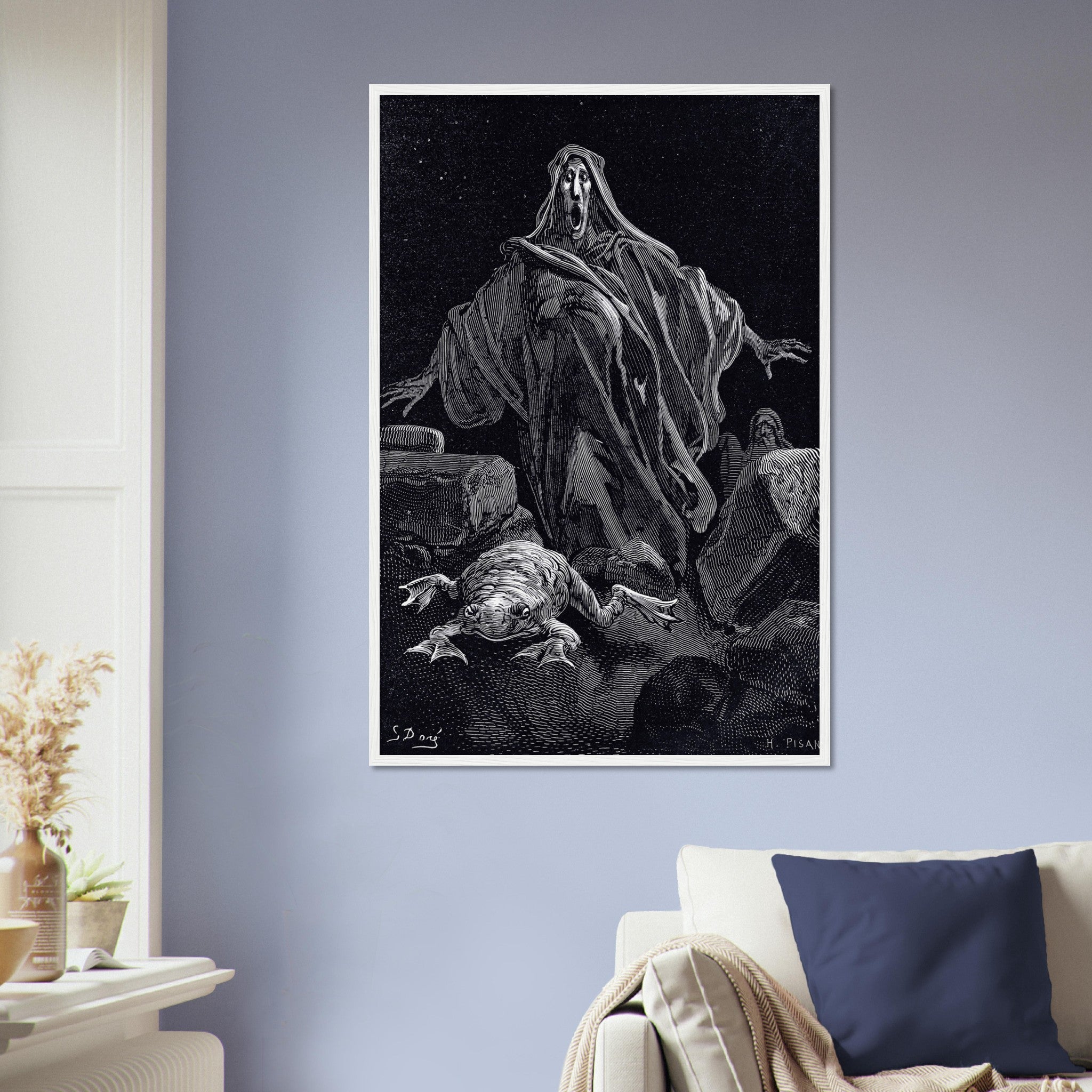 Gustave Dore Framed, The Shriek Of Timidity Framed Print, From The Legend Of Croquemitaine 1832 - WallArtPrints4U