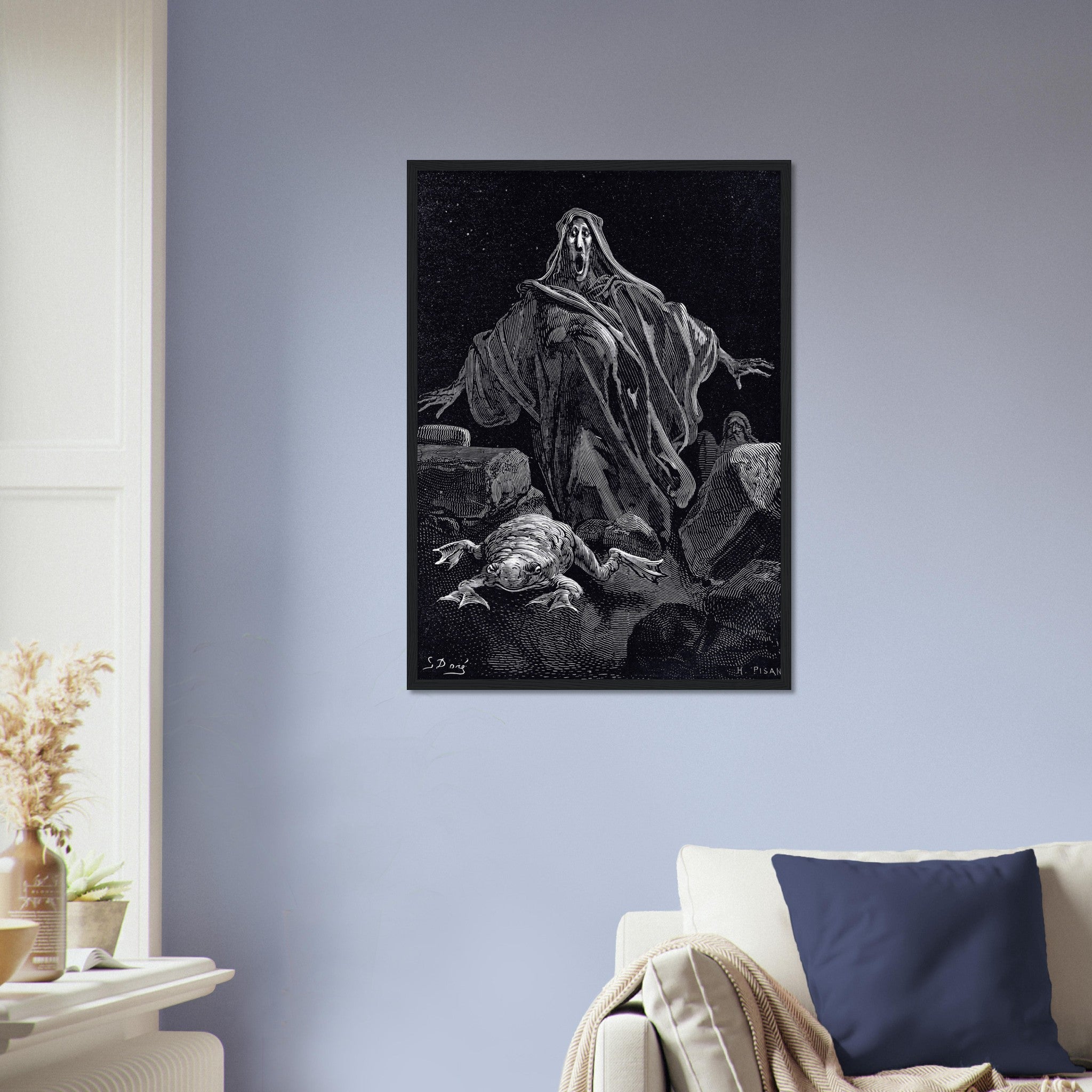 Gustave Dore Framed, The Shriek Of Timidity Framed Print, From The Legend Of Croquemitaine 1832 - WallArtPrints4U