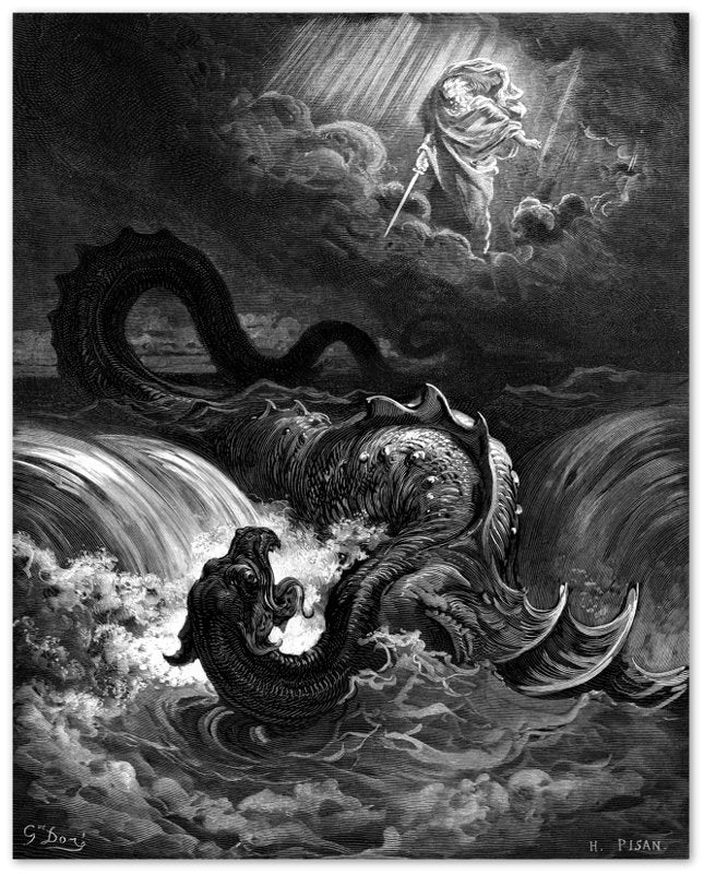 Gustave Dore Poster - Destruction Of Leviathan Poster - Halloween Gothic Print - WallArtPrints4U