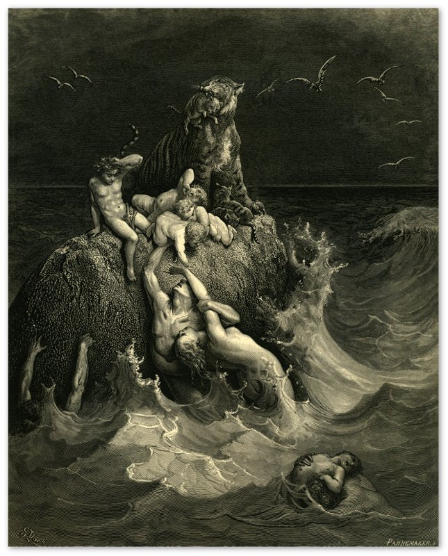 Gustave Dore Poster, The Deluge Print, From La Grand Bible De Tours 1866 - WallArtPrints4U