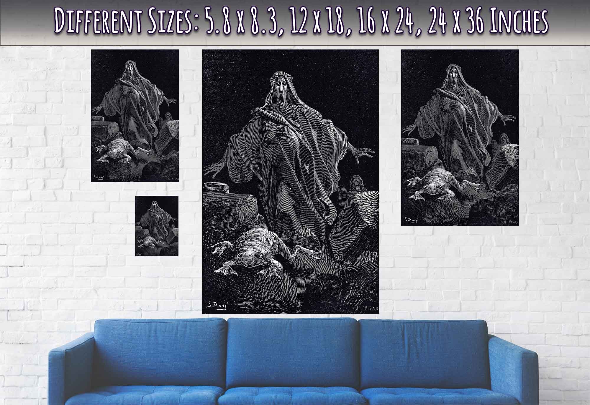 Gustave Dore Poster, The Shriek Of Timidity Print, From The Legend Of Croquemitaine 1832 - WallArtPrints4U
