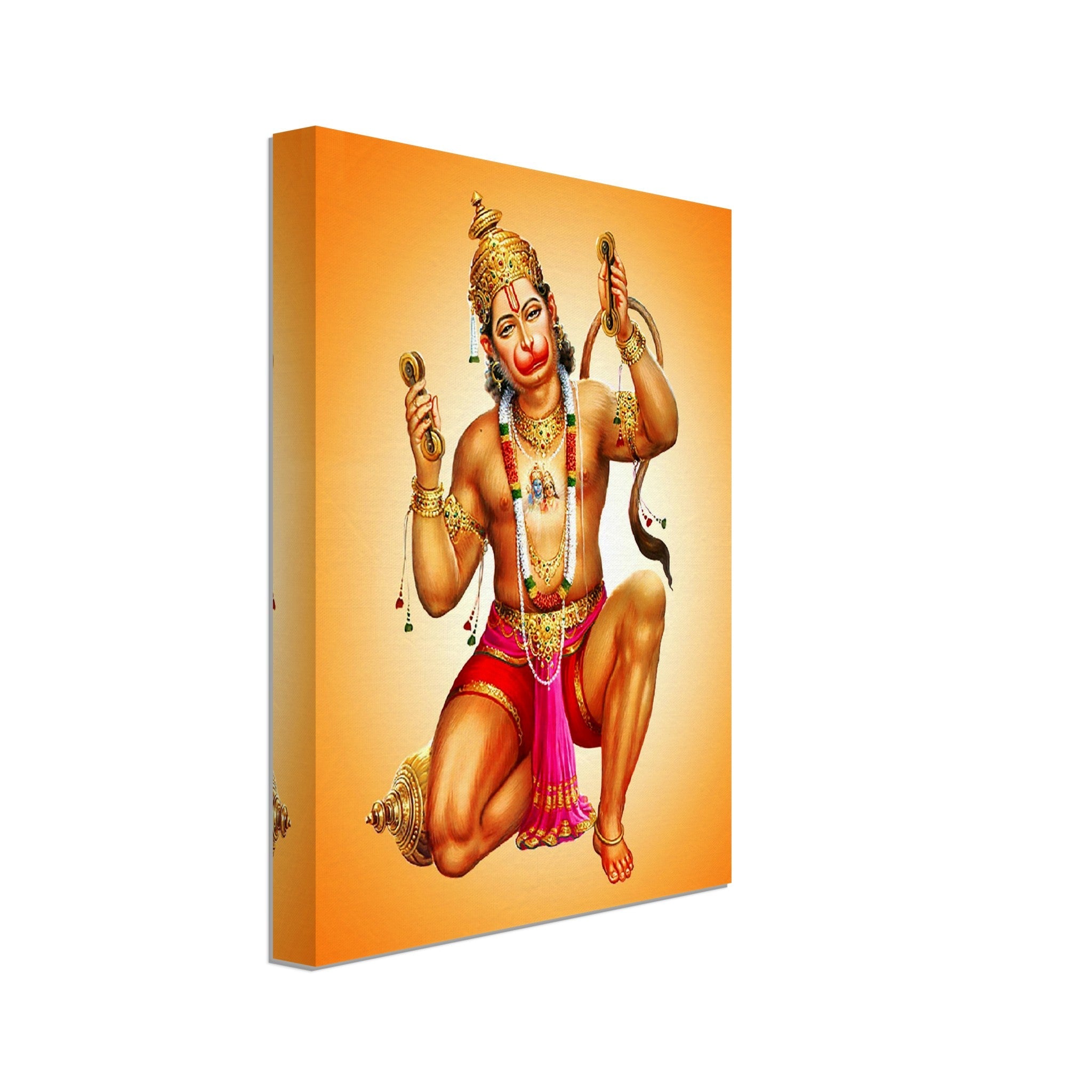 Hanuman Canvas, Hindu God Of Strength - Hanuman Canvas Print - Beautiful Colors Use For Hanuman Mantra Meditation - WallArtPrints4U