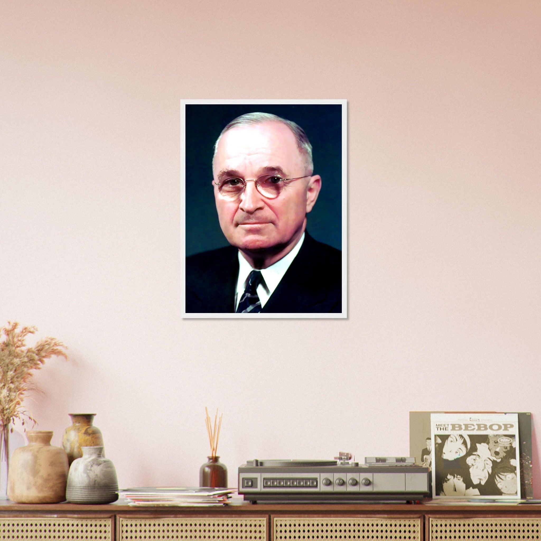 Harry Truman Framed, 33rd President Of These United States, Vintage Photo Portrait - Harry Truman Framed Print - WallArtPrints4U