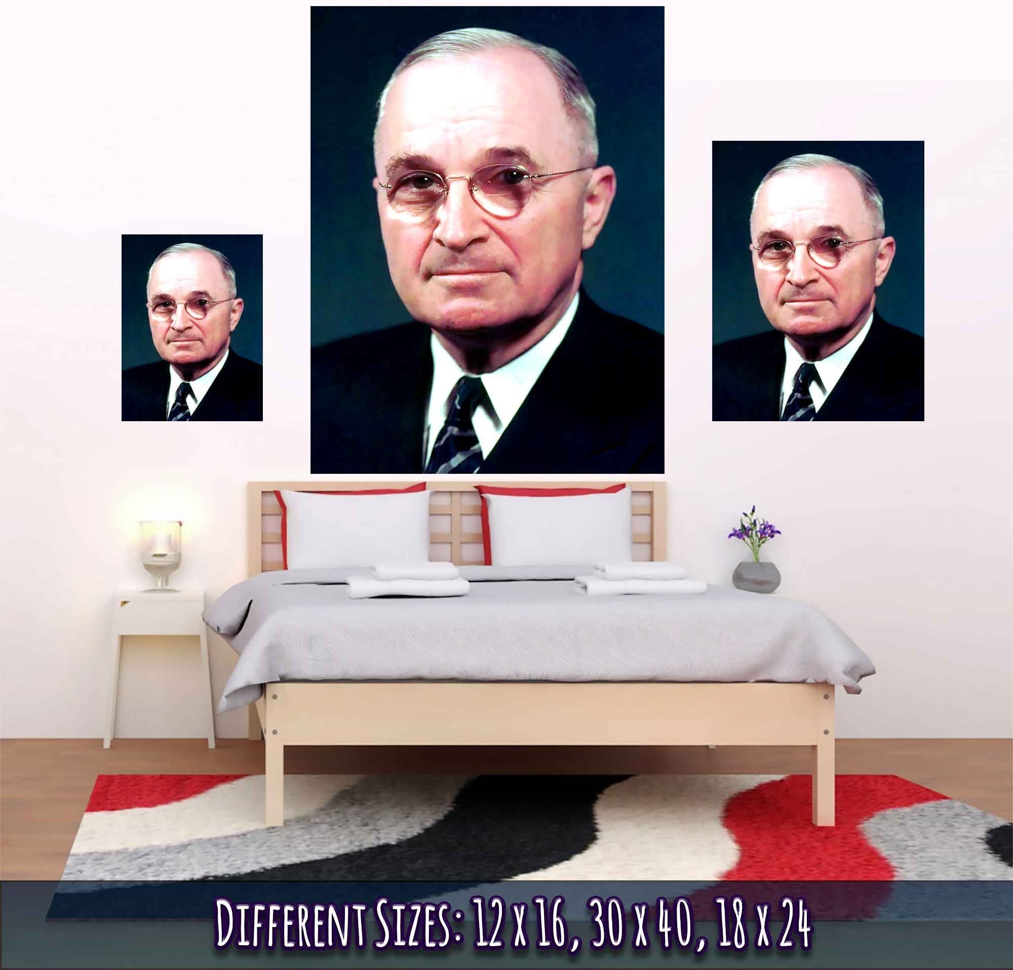 Harry Truman Poster, 33rd President Of These United States, Vintage Photo Portrait - Harry Truman Print - WallArtPrints4U