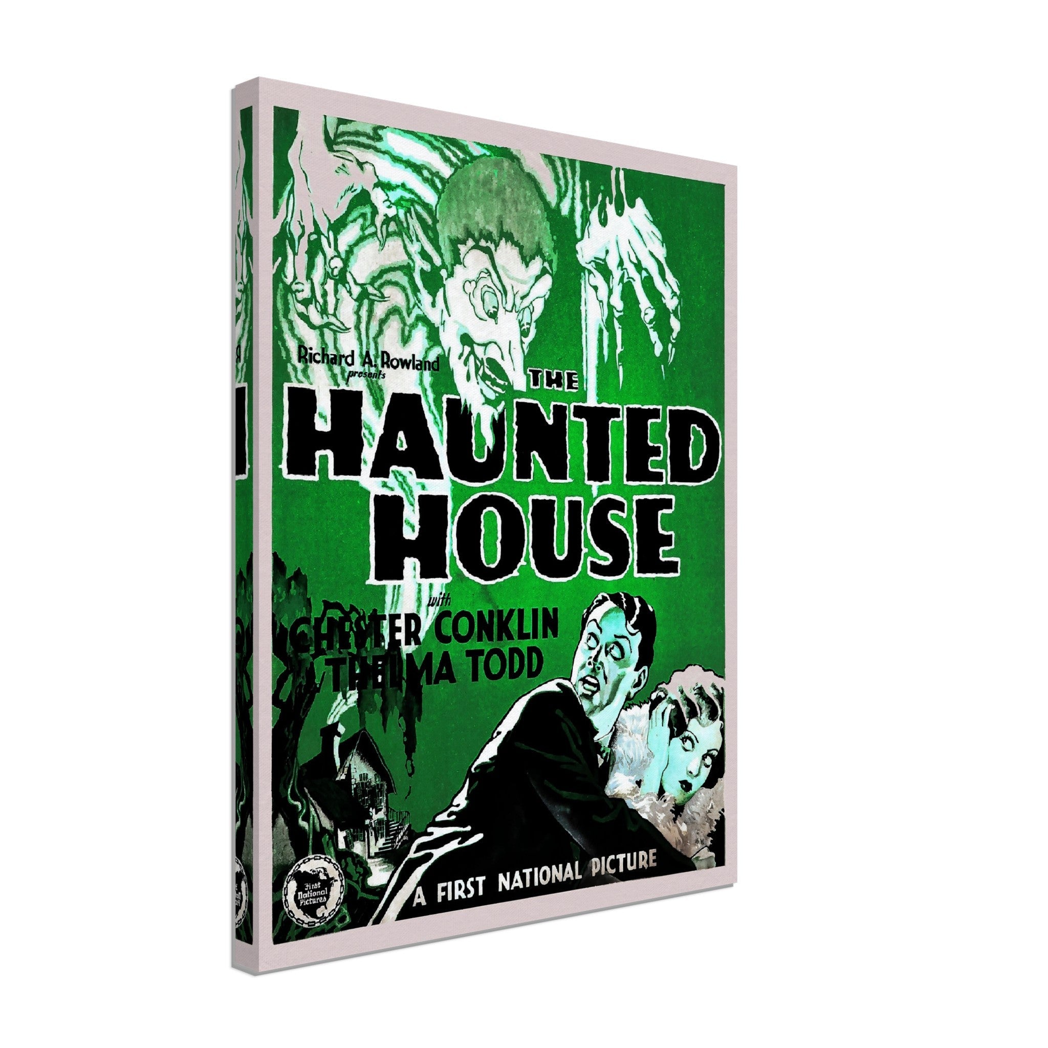 Haunted House Canvas, Vintage Horror Movie Canvas 1928 Canvas Film Art - Thelma Todd, Chester Conklin - WallArtPrints4U