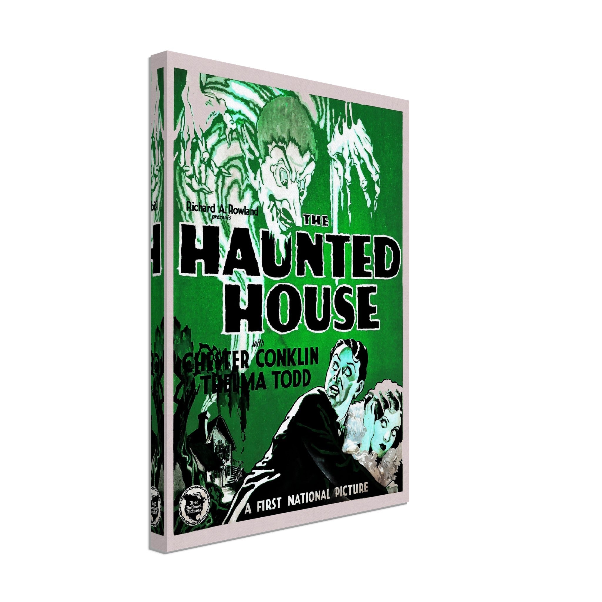 Haunted House Canvas, Vintage Horror Movie Canvas 1928 Canvas Film Art - Thelma Todd, Chester Conklin - WallArtPrints4U
