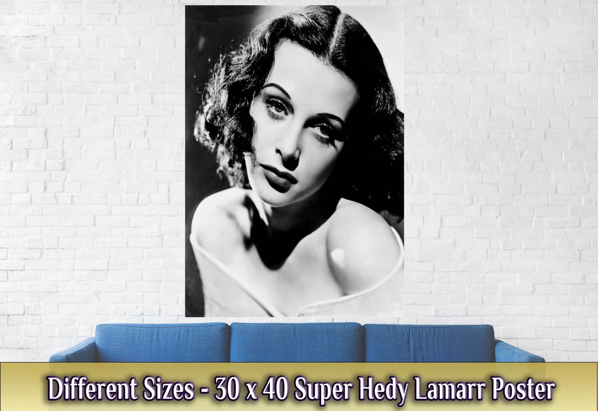 Hedy Lamarr Poster, Most Beautiful Ever To Appear In Films, Vintage Photo - Iconic Hedy Lamarr Print - Hollywood Silver Screen Star - WallArtPrints4U