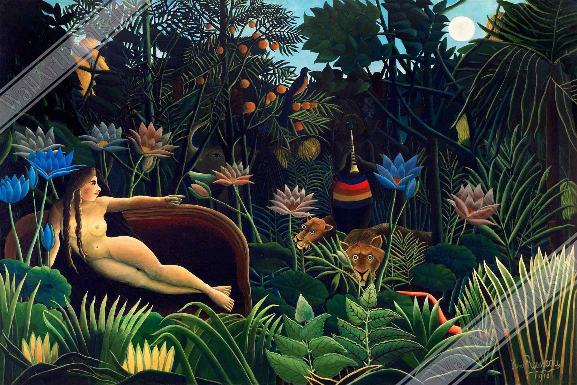 Henri Rousseau Canvas The Dream Canvas Print Surprised Canvas 1910 - WallArtPrints4U