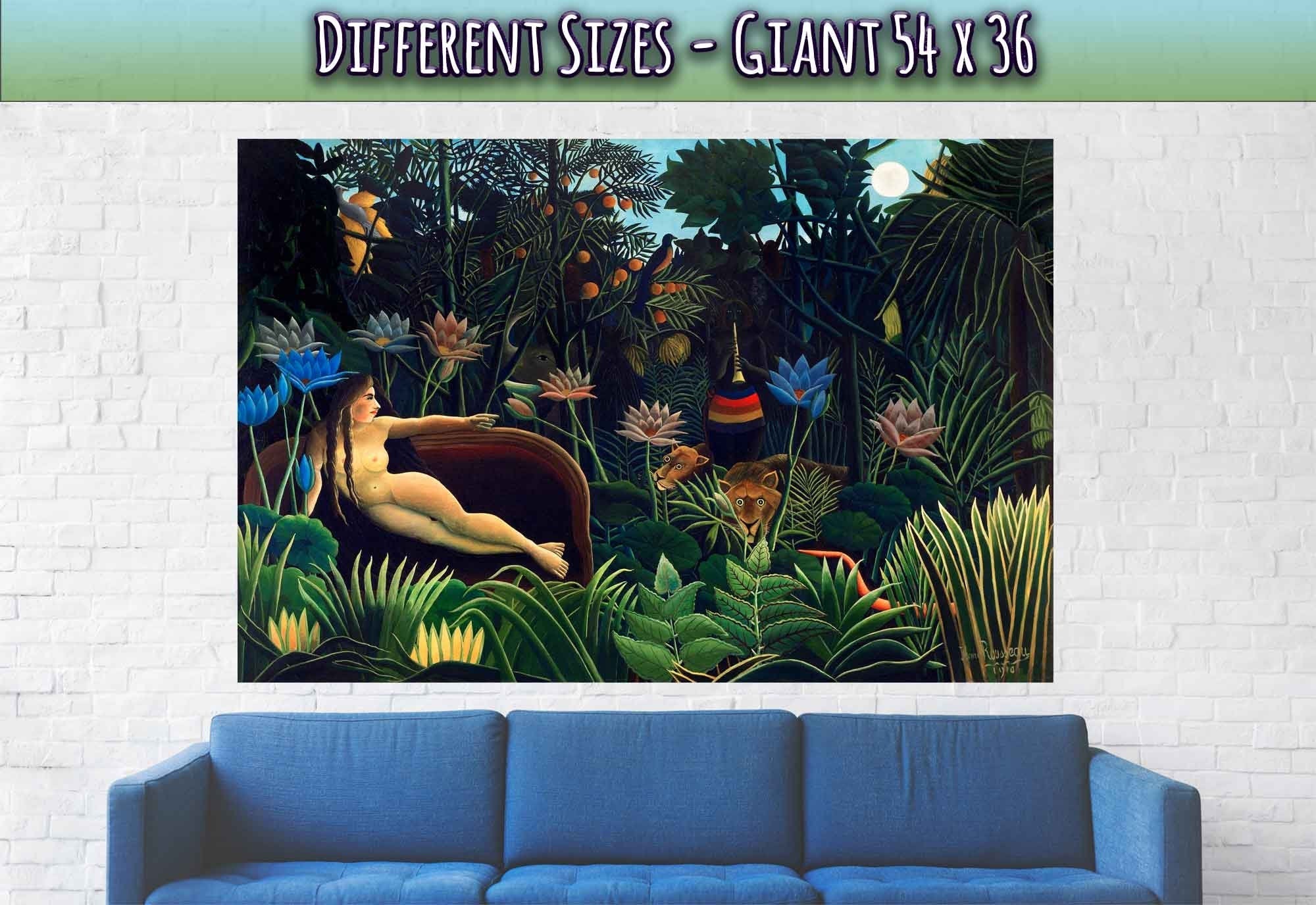 Henri Rousseau Print The Dream Poster Surprised Print 1910 - WallArtPrints4U