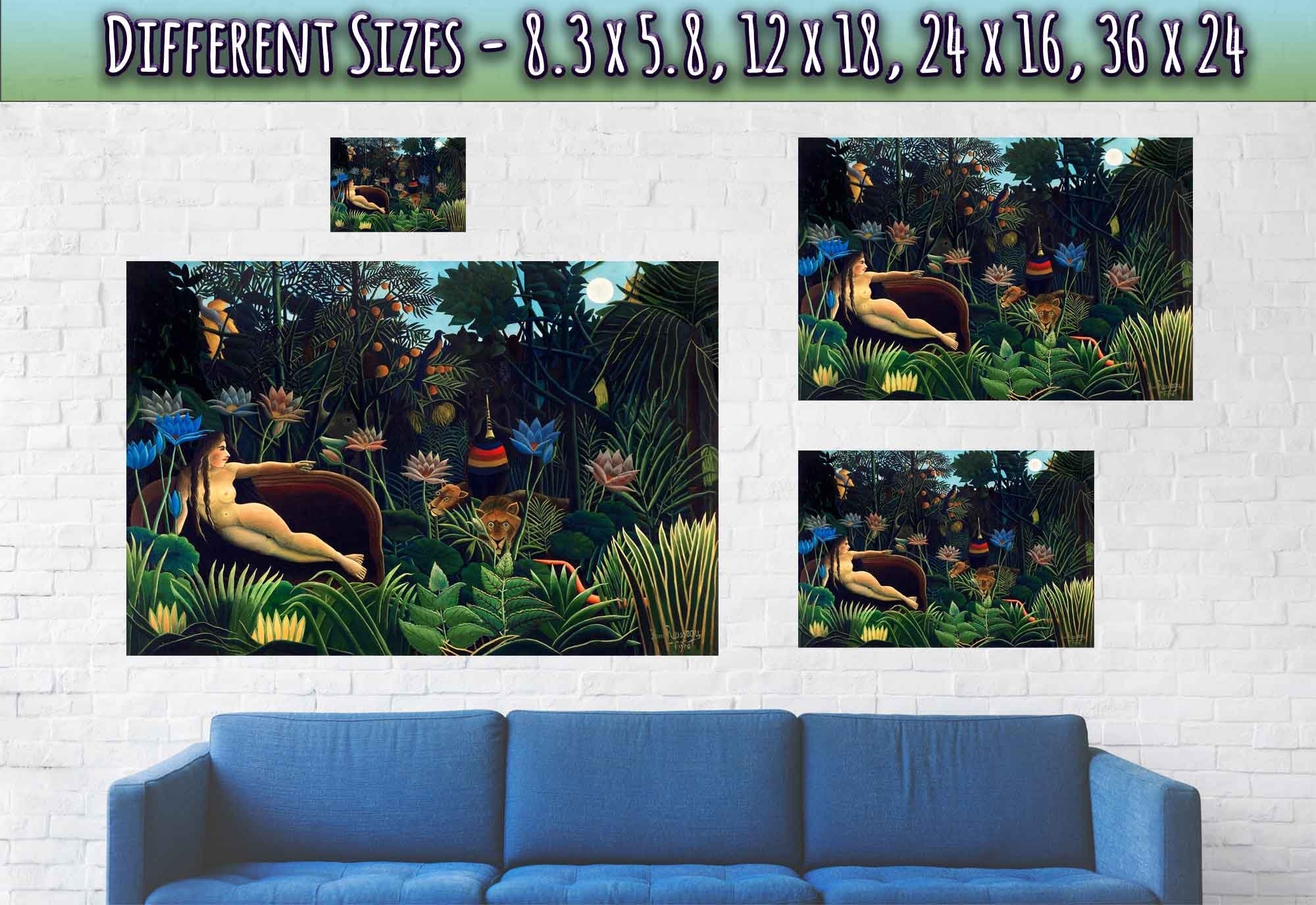 Henri Rousseau Print The Dream Poster Surprised Print 1910 - WallArtPrints4U