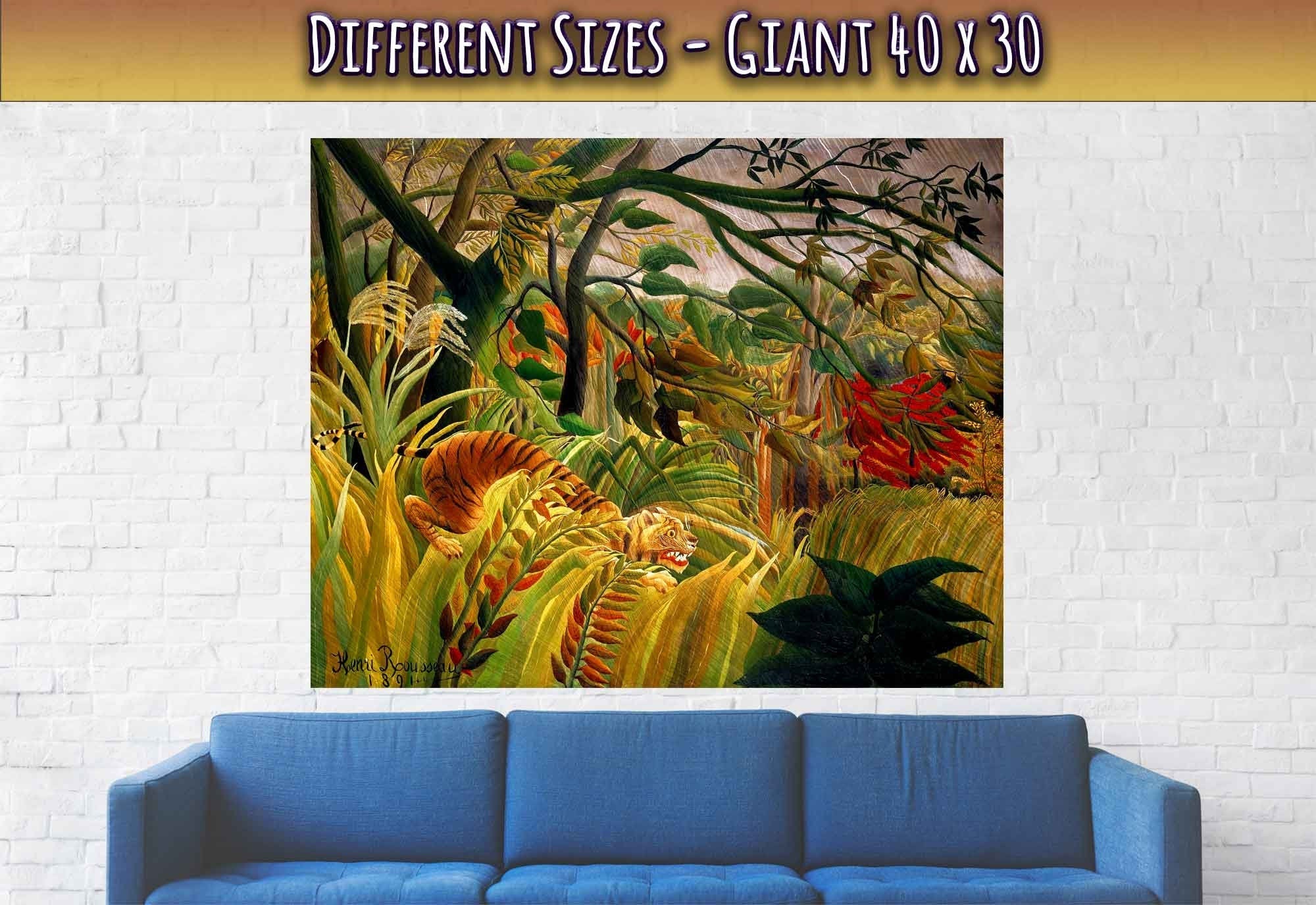 Henri Rousseau Print Tiger In A Tropical Storm Poster Surprised Print 1891 - WallArtPrints4U