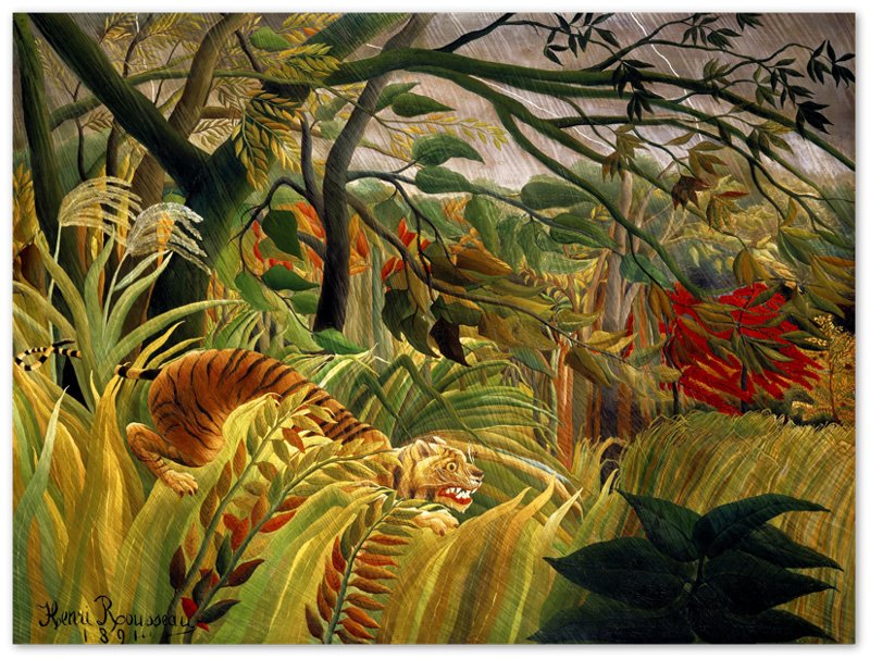 Henri Rousseau Print Tiger In A Tropical Storm Poster Surprised Print 1891 - WallArtPrints4U