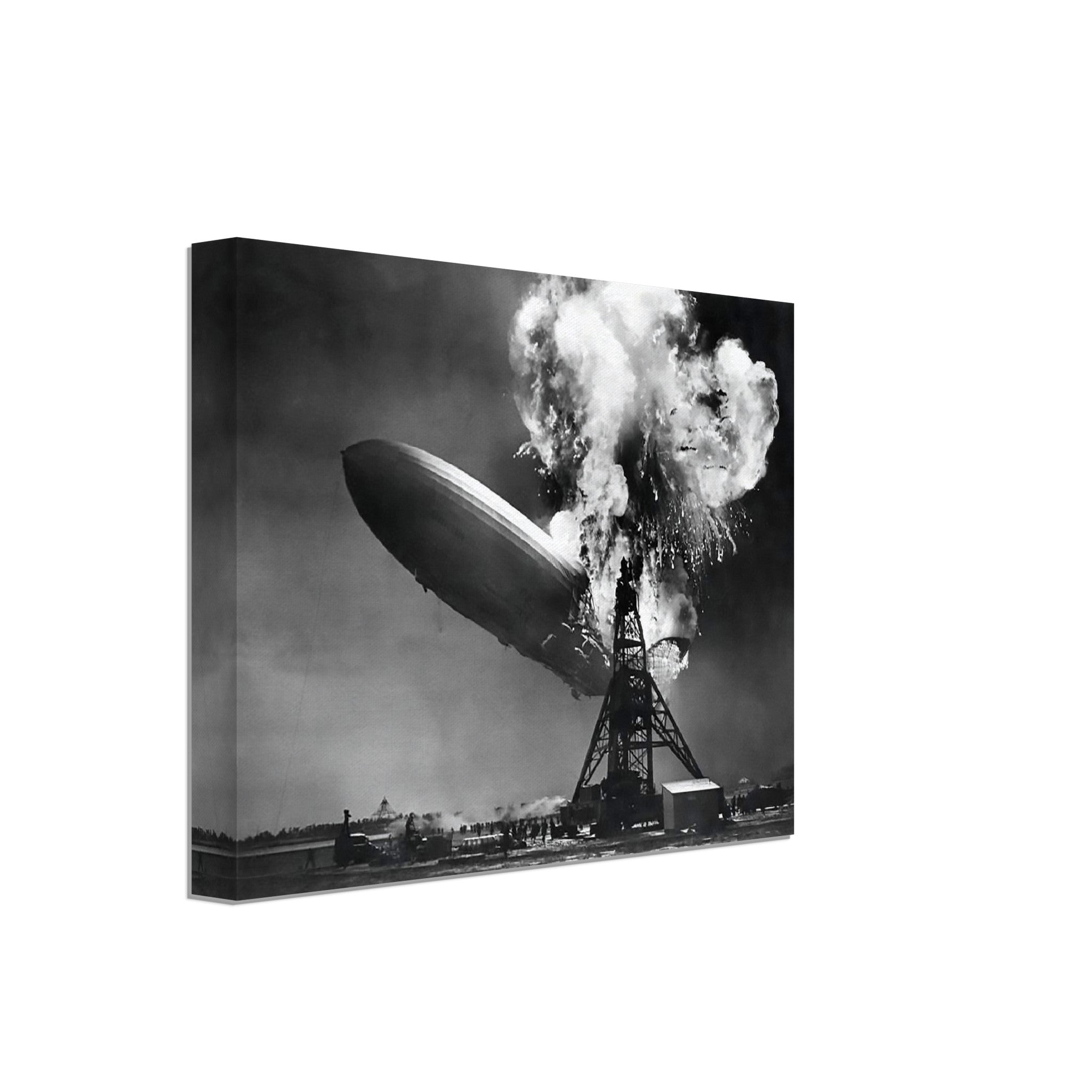 Hindenburg Disaster Canvas, Famous Photo Canvas Print From 1937, Vintage Wall Art - Hindenburg Zeppelin Explodes - WallArtPrints4U