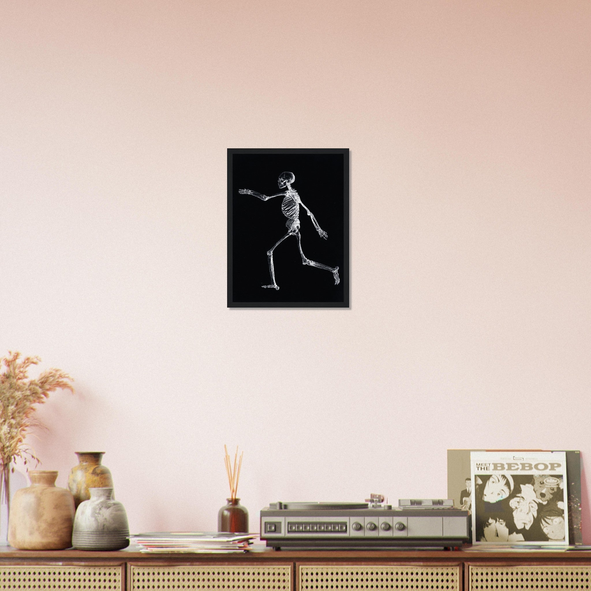 Human Skeleton Framed, Vintage Skeleton Framed Print Lateral View, George Stubbs UK, EU USA Domestic Shipping - WallArtPrints4U