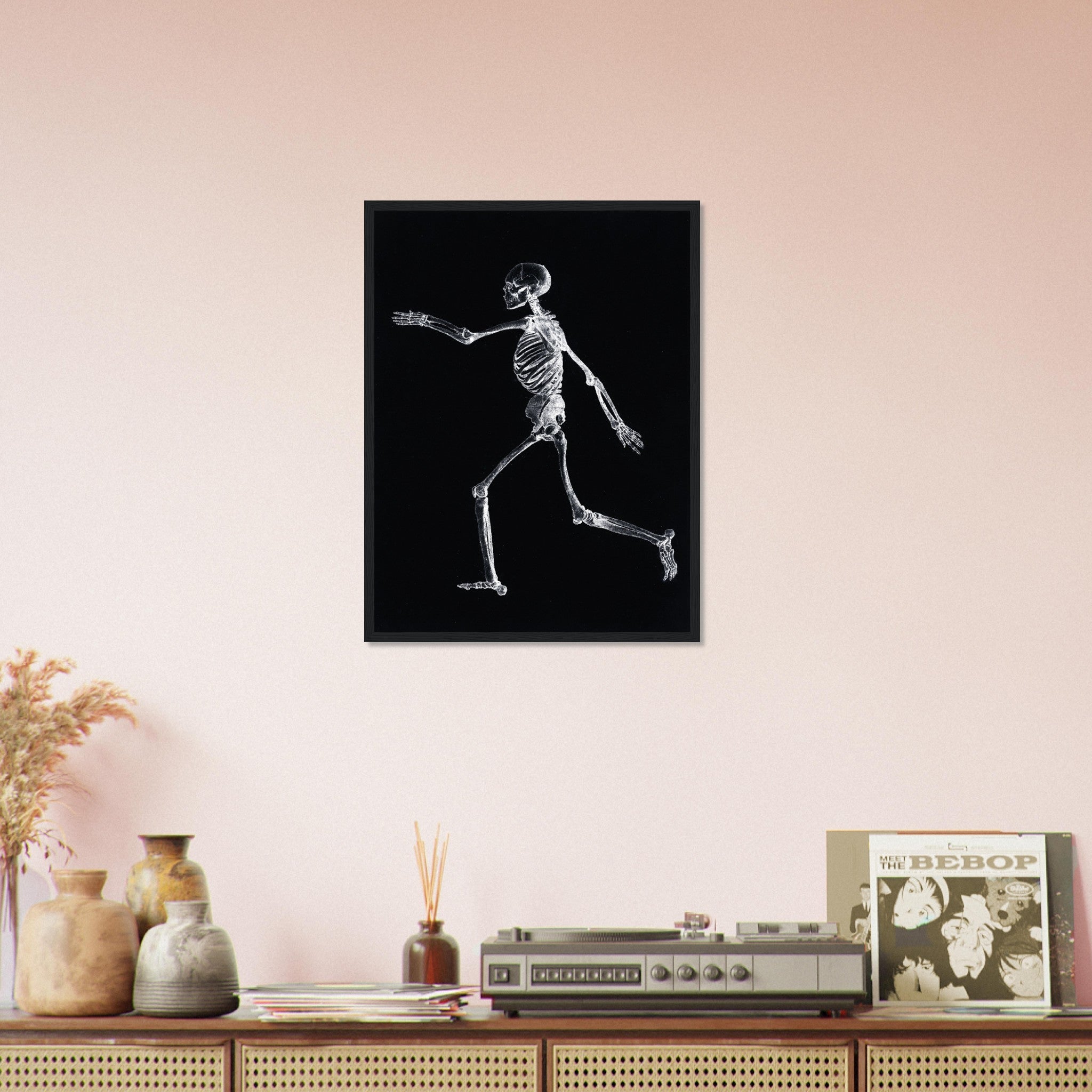 Human Skeleton Framed, Vintage Skeleton Framed Print Lateral View, George Stubbs UK, EU USA Domestic Shipping - WallArtPrints4U