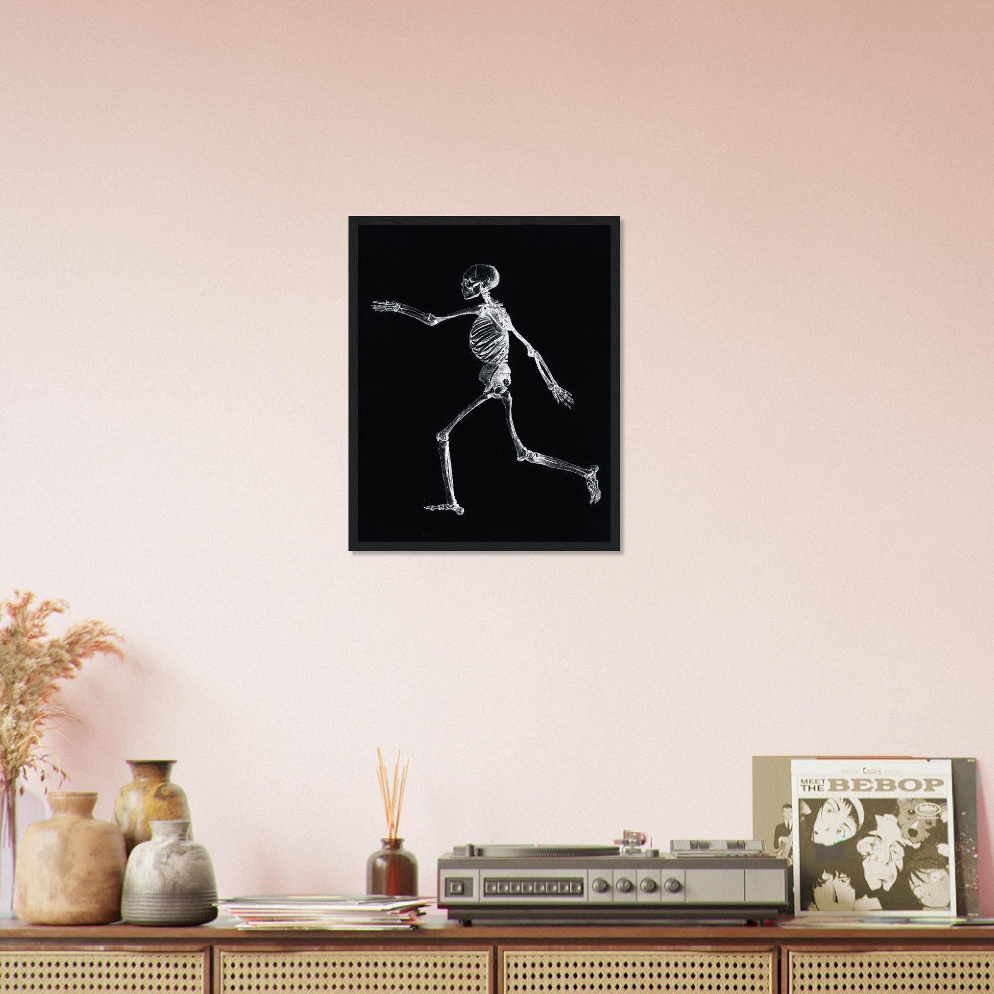 Human Skeleton Framed, Vintage Skeleton Framed Print Lateral View, George Stubbs UK, EU USA Domestic Shipping - WallArtPrints4U
