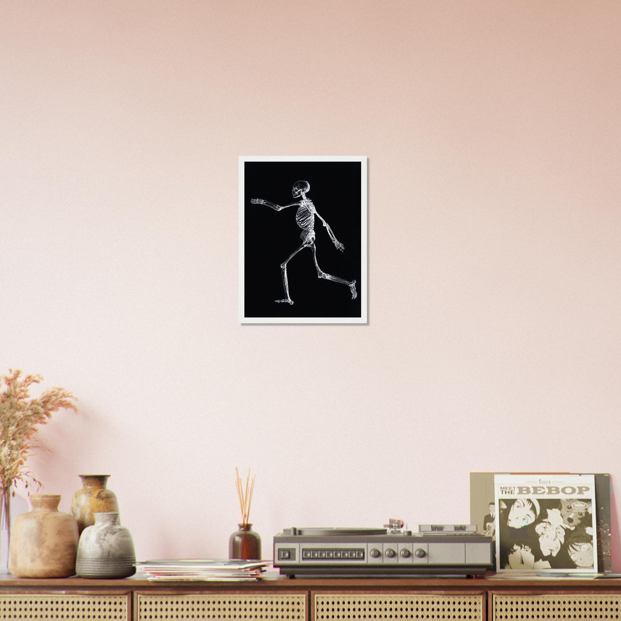 Human Skeleton Framed, Vintage Skeleton Framed Print Lateral View, George Stubbs UK, EU USA Domestic Shipping - WallArtPrints4U
