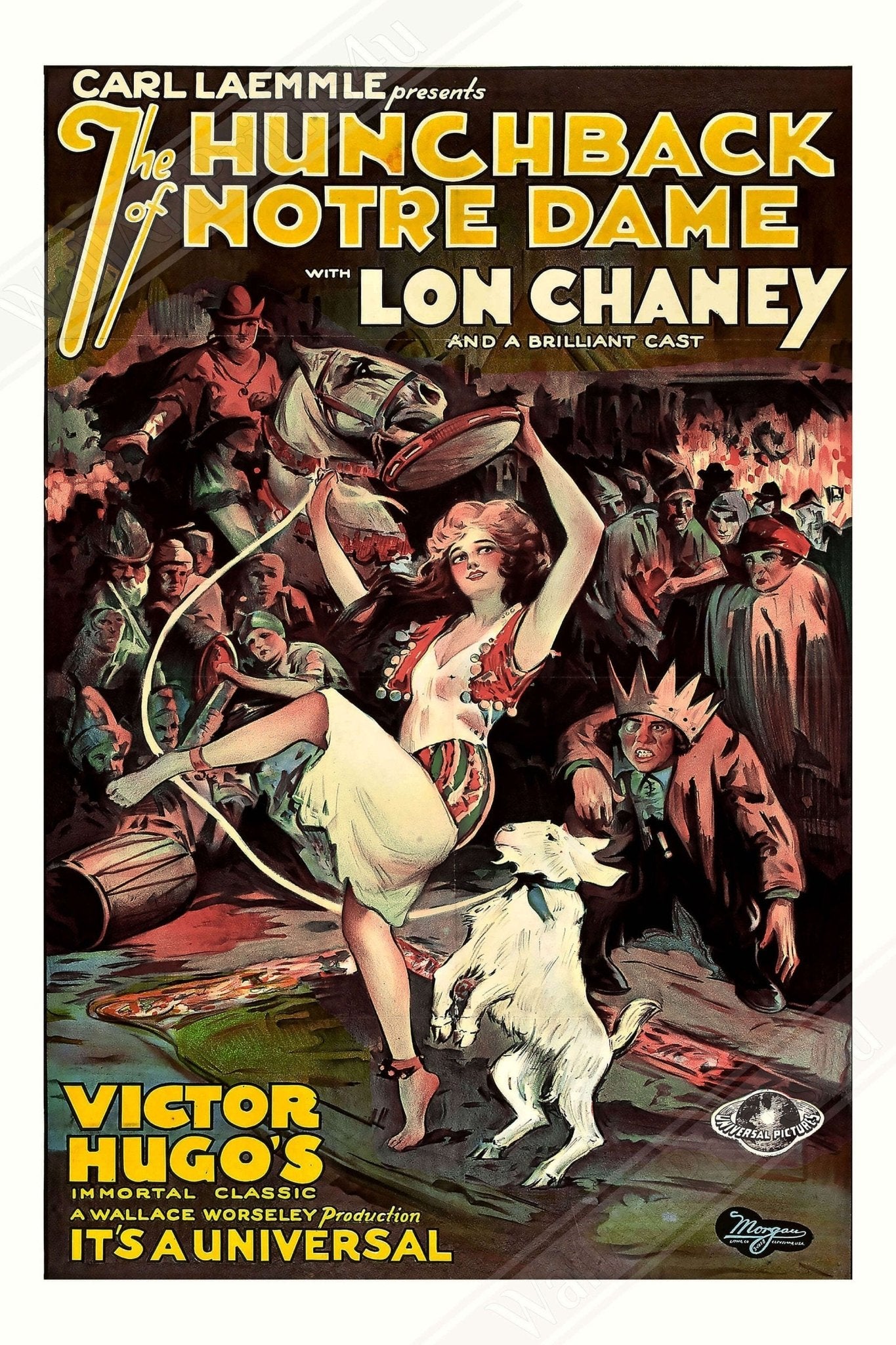 Hunchback Of Notre Dame Canvas, Vintage Movie Art Canvas 1923 Canvas Film Art - By Victor Hugo, Lon Chaney, Carl Laemmle - WallArtPrints4U