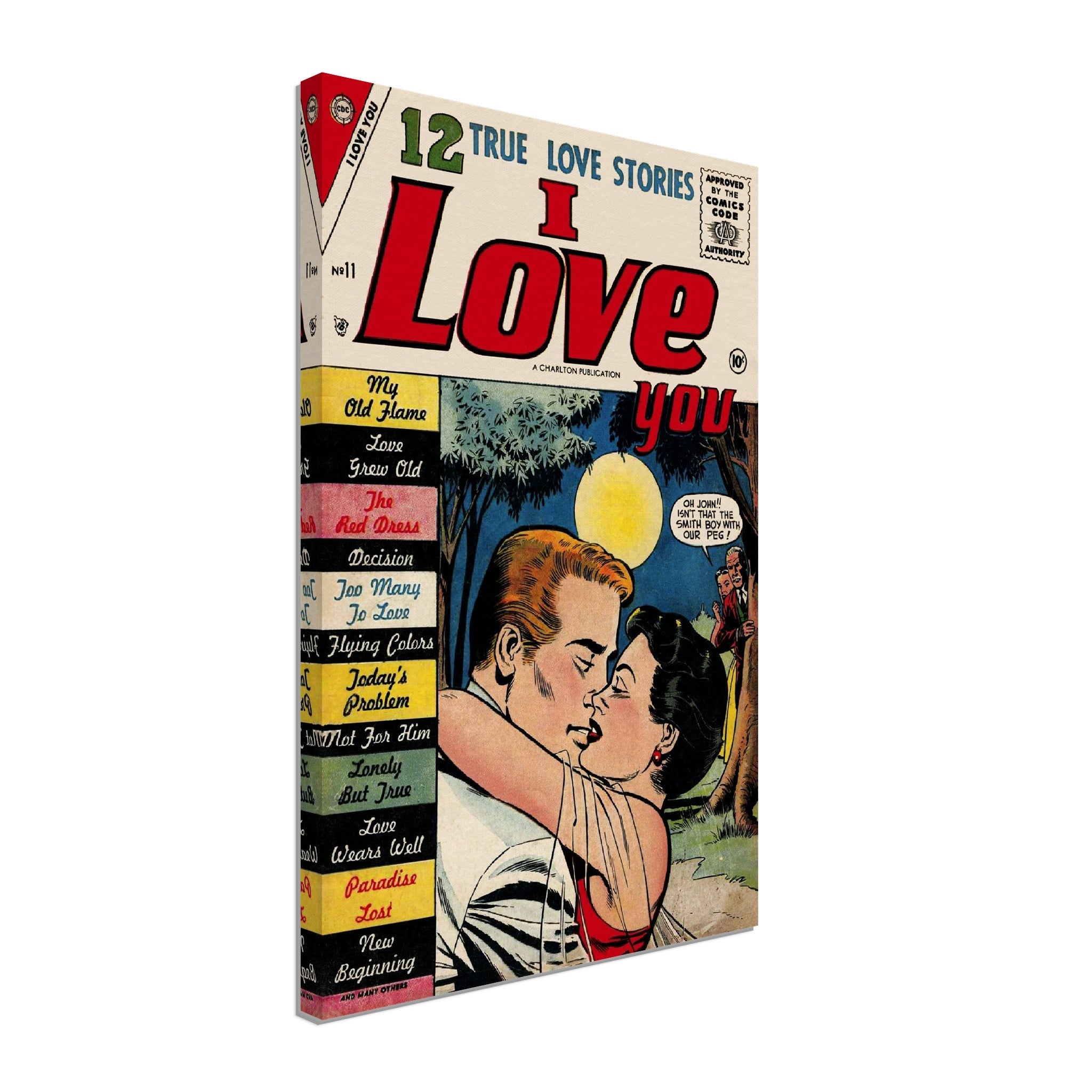 I Love You Canvas Print Comic Strip Vintage Valentine Romance Canvas From 1956 - WallArtPrints4U