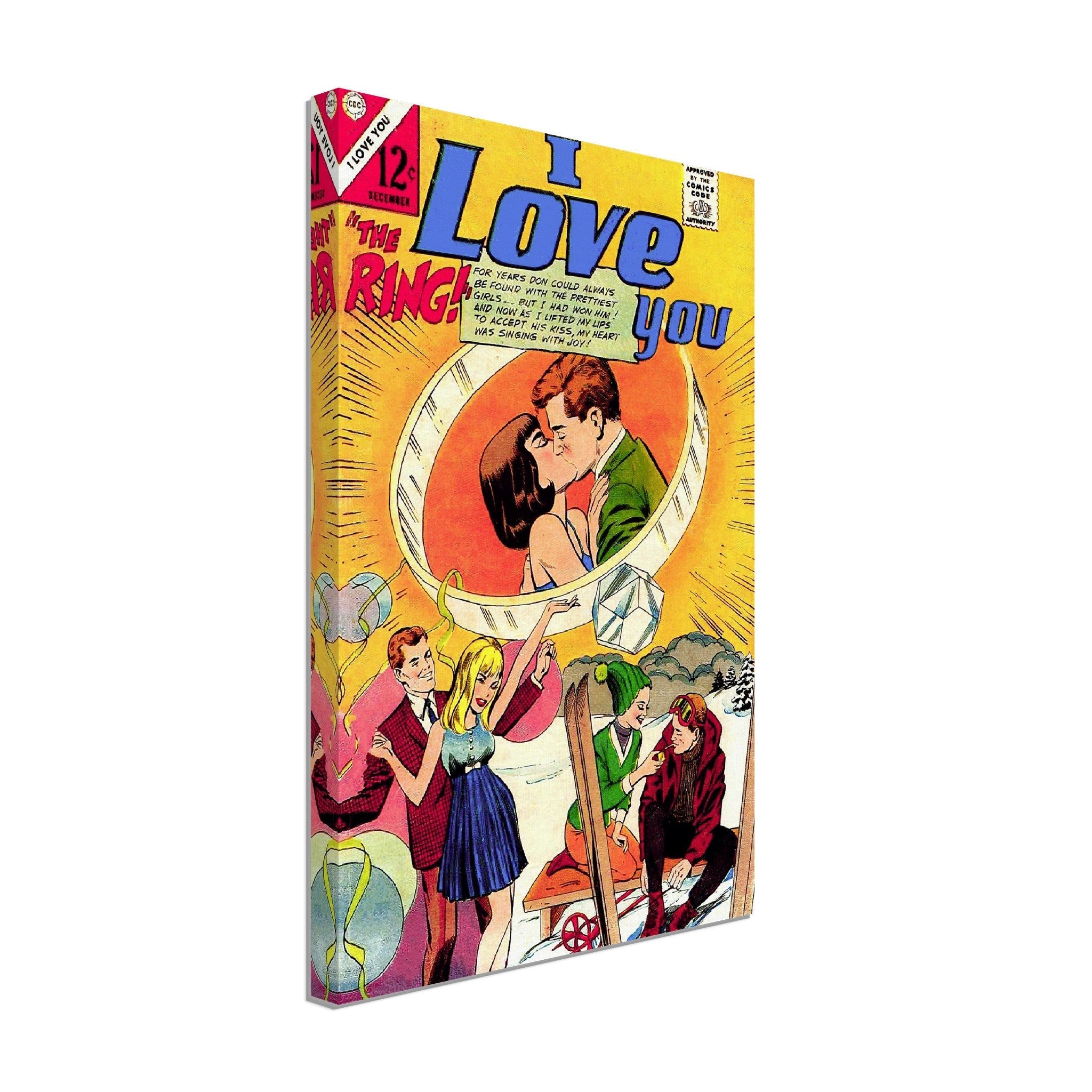 I Love You Canvas Print Comic Strip Vintage Valentine Romance Canvas From 1966 - WallArtPrints4U