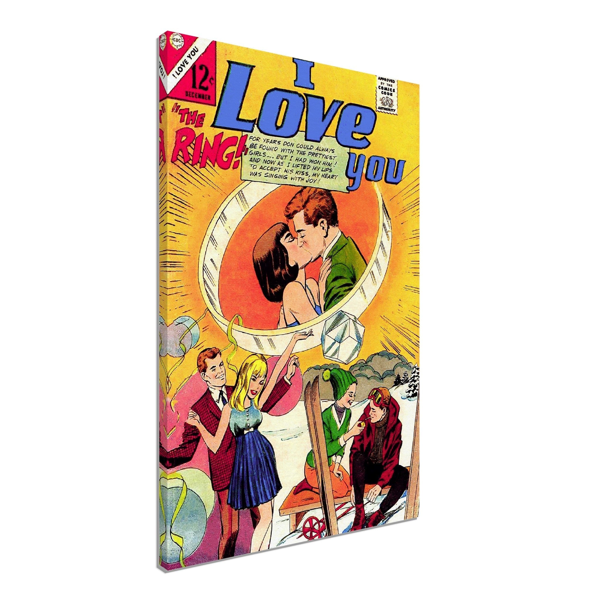 I Love You Canvas Print Comic Strip Vintage Valentine Romance Canvas From 1966 - WallArtPrints4U