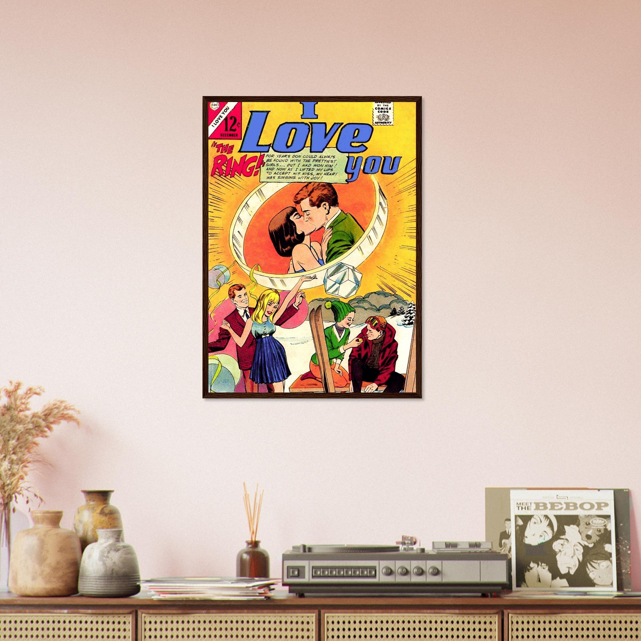 I Love You Framed Print Comic Strip Vintage Valentine Romance Framed From 1966 - WallArtPrints4U
