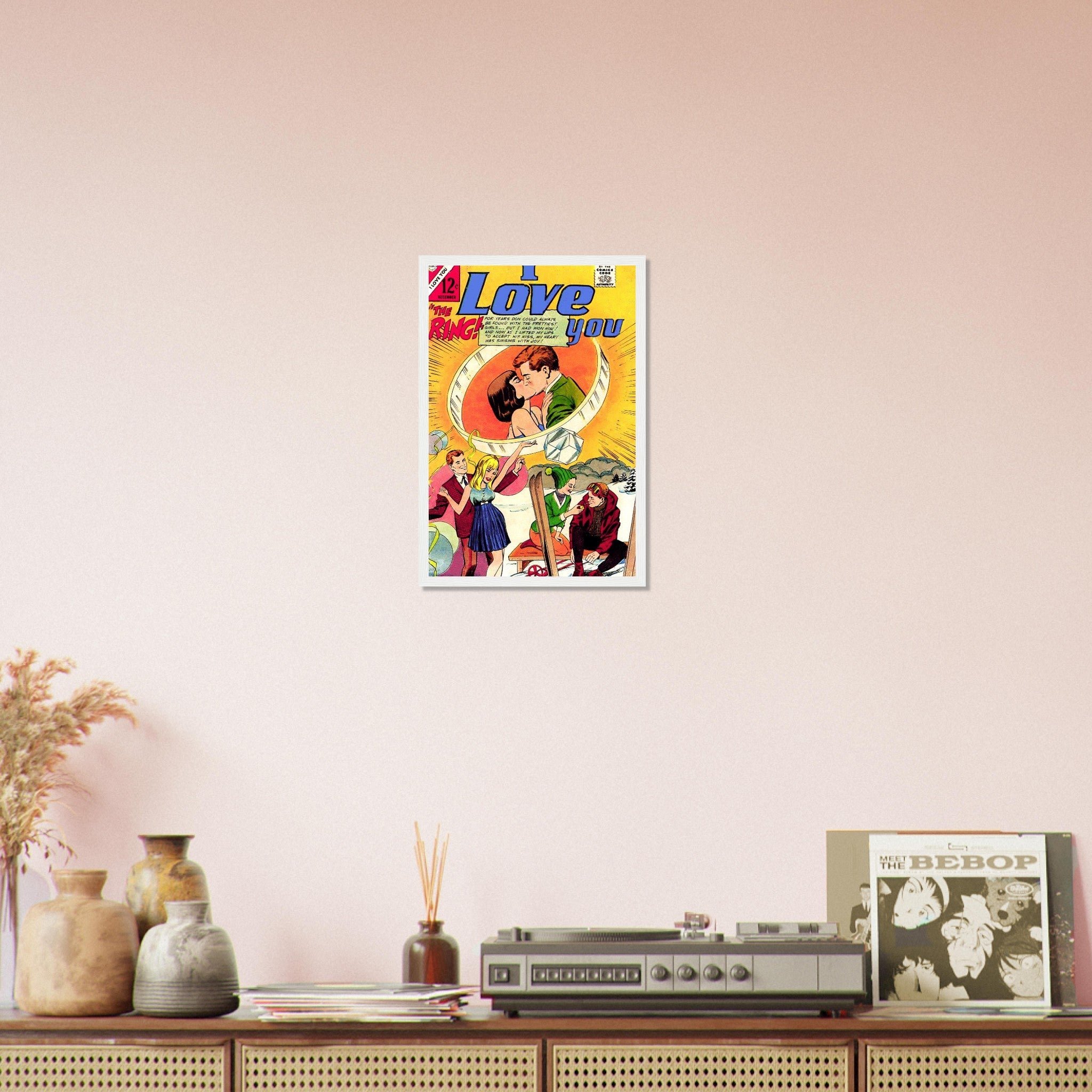 I Love You Framed Print Comic Strip Vintage Valentine Romance Framed From 1966 - WallArtPrints4U