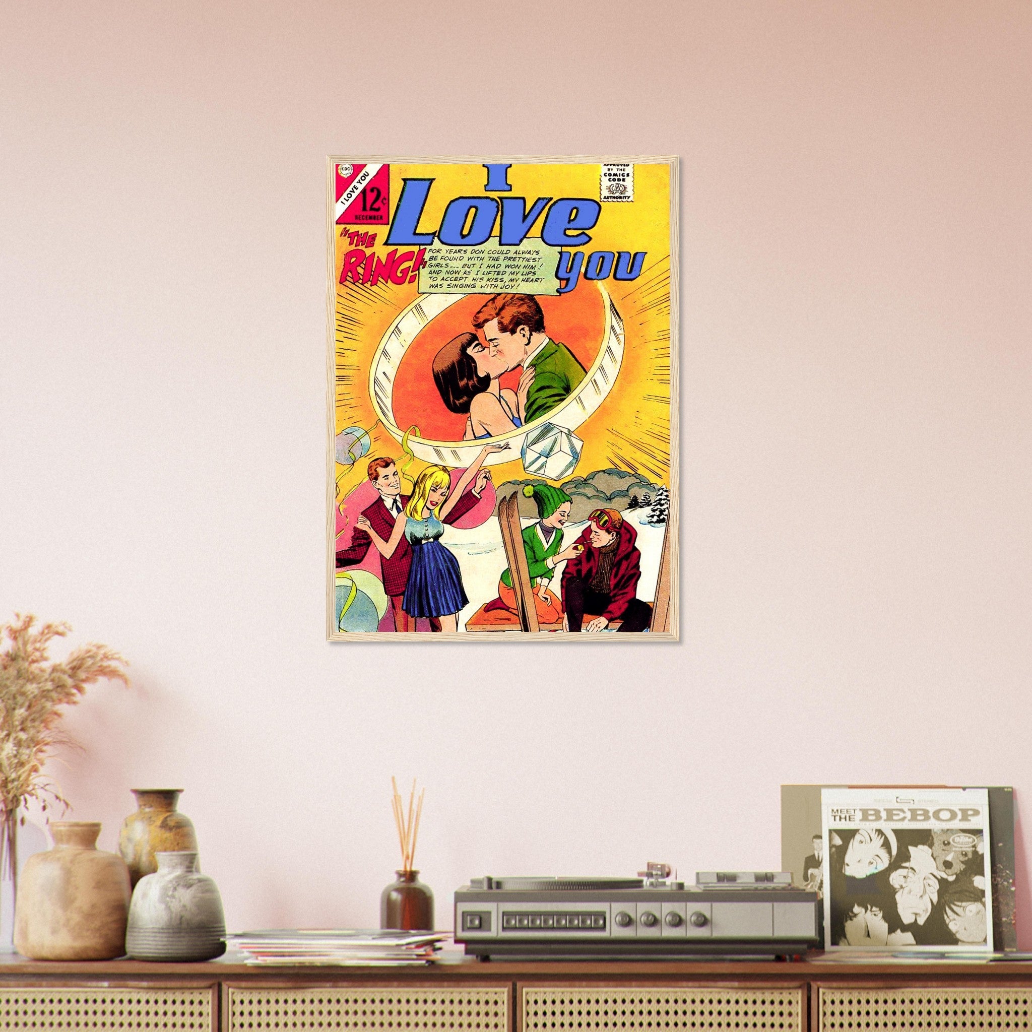 I Love You Framed Print Comic Strip Vintage Valentine Romance Framed From 1966 - WallArtPrints4U