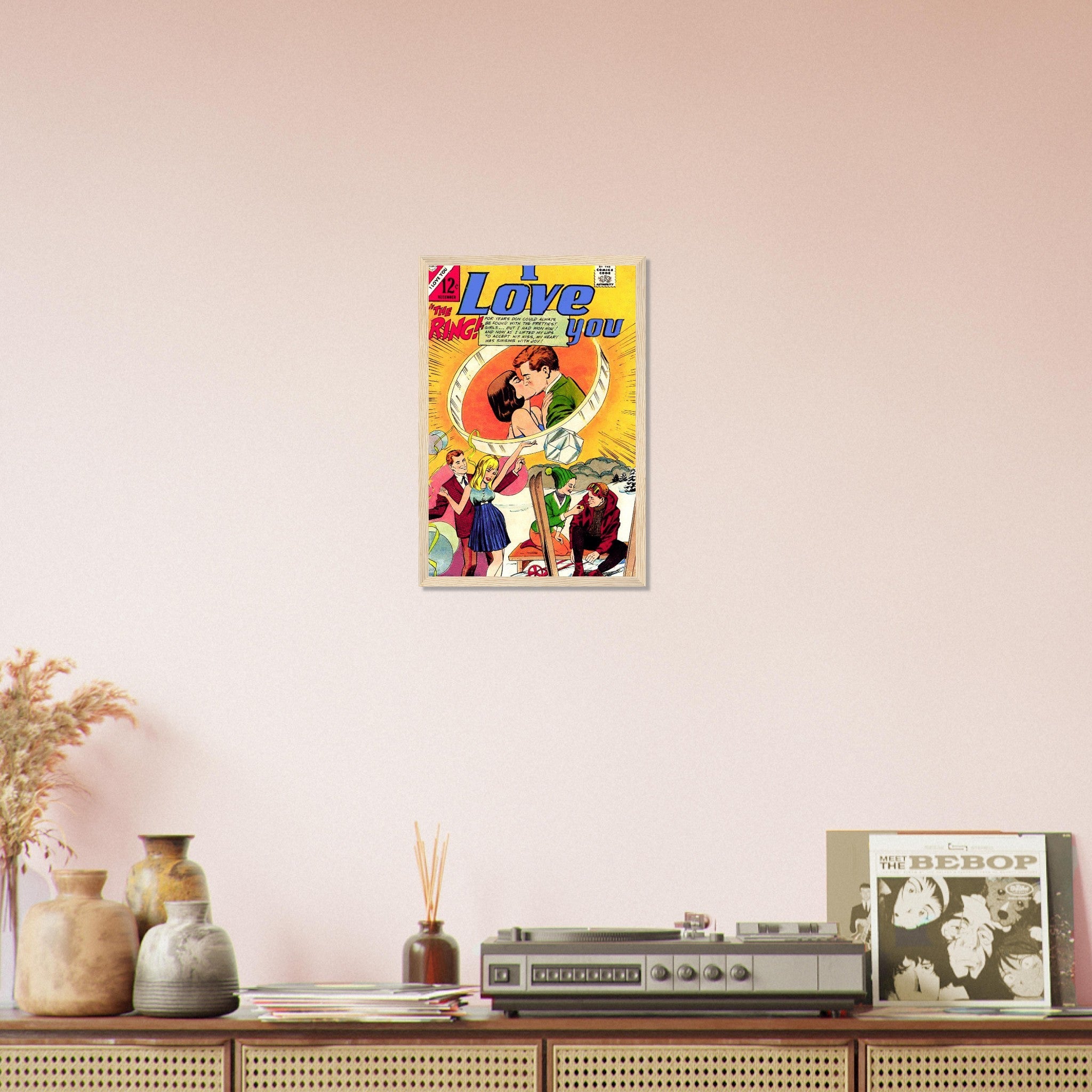 I Love You Framed Print Comic Strip Vintage Valentine Romance Framed From 1966 - WallArtPrints4U