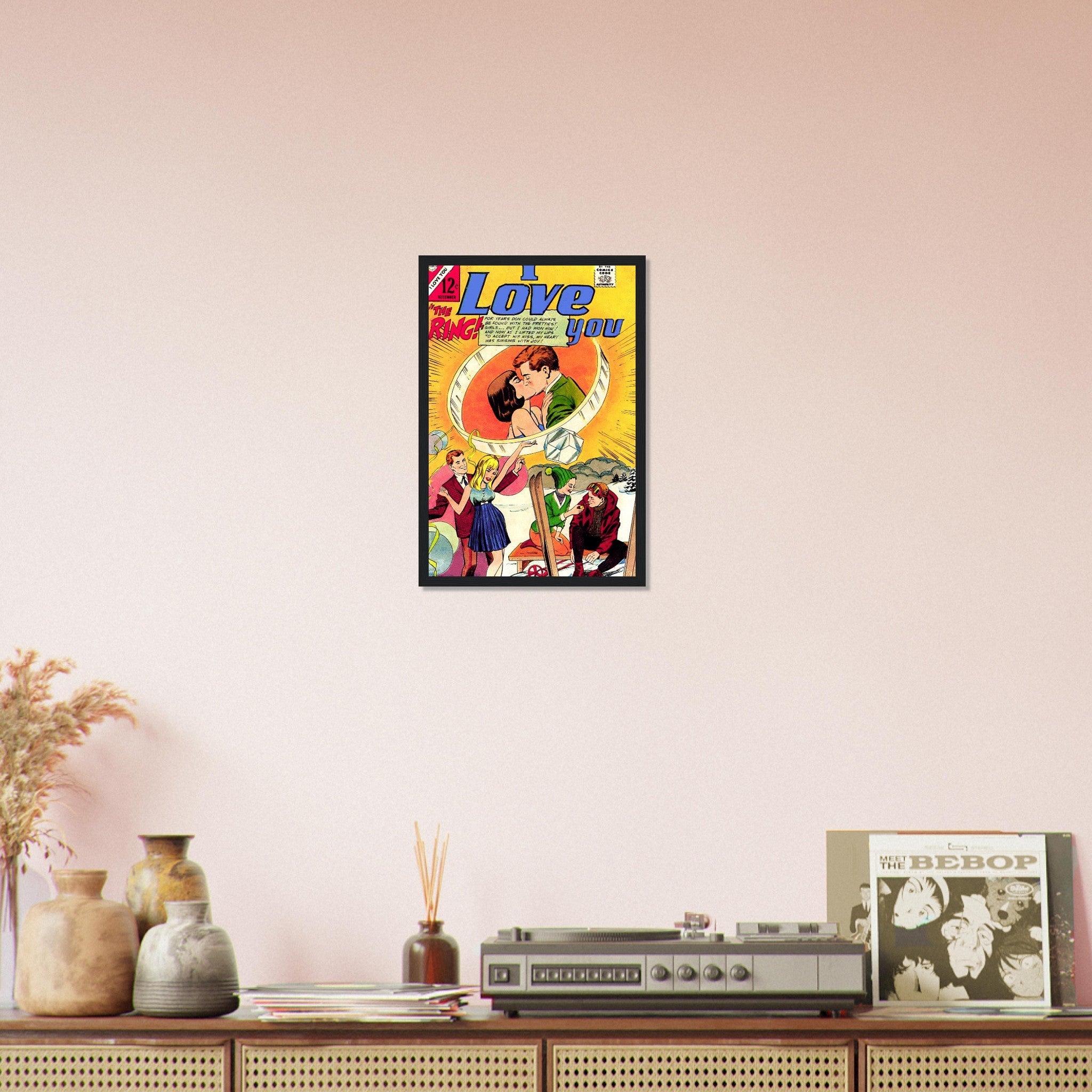 I Love You Framed Print Comic Strip Vintage Valentine Romance Framed From 1966 - WallArtPrints4U