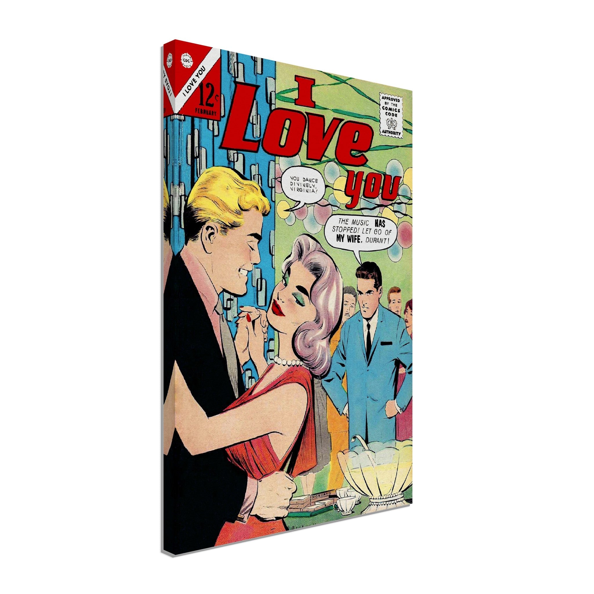 I Love You Valentine Canvas Print Comic Strip Vintage Romance Canvas Feb 1963 - WallArtPrints4U