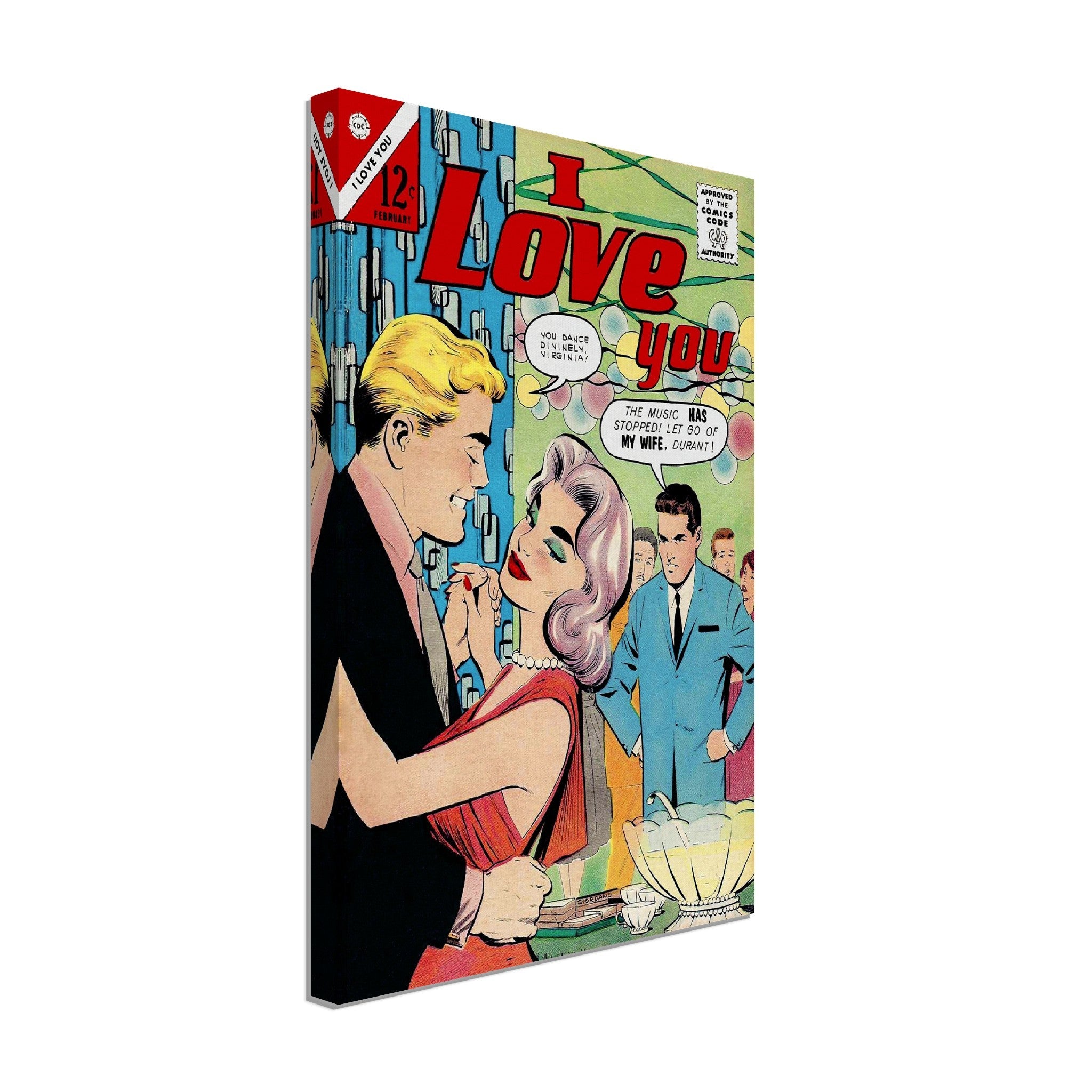 I Love You Valentine Canvas Print Comic Strip Vintage Romance Canvas Feb 1963 - WallArtPrints4U