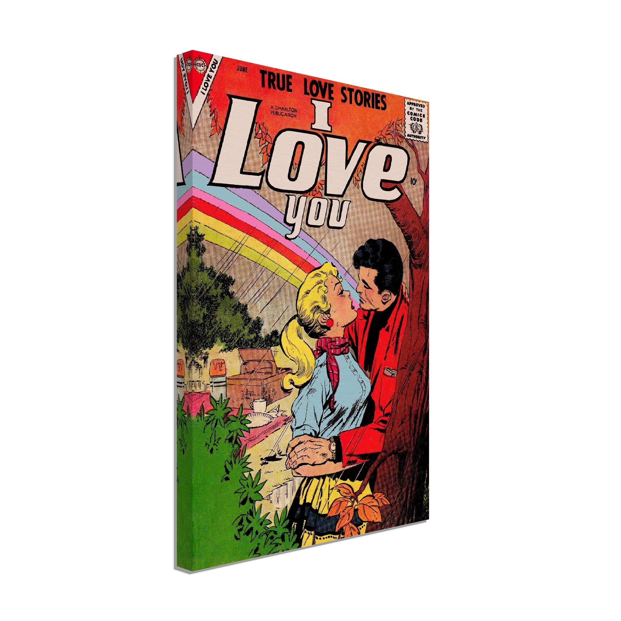 I Love You Valentine Canvas Print Comic Strip Vintage Romance Canvas June 1958 - WallArtPrints4U