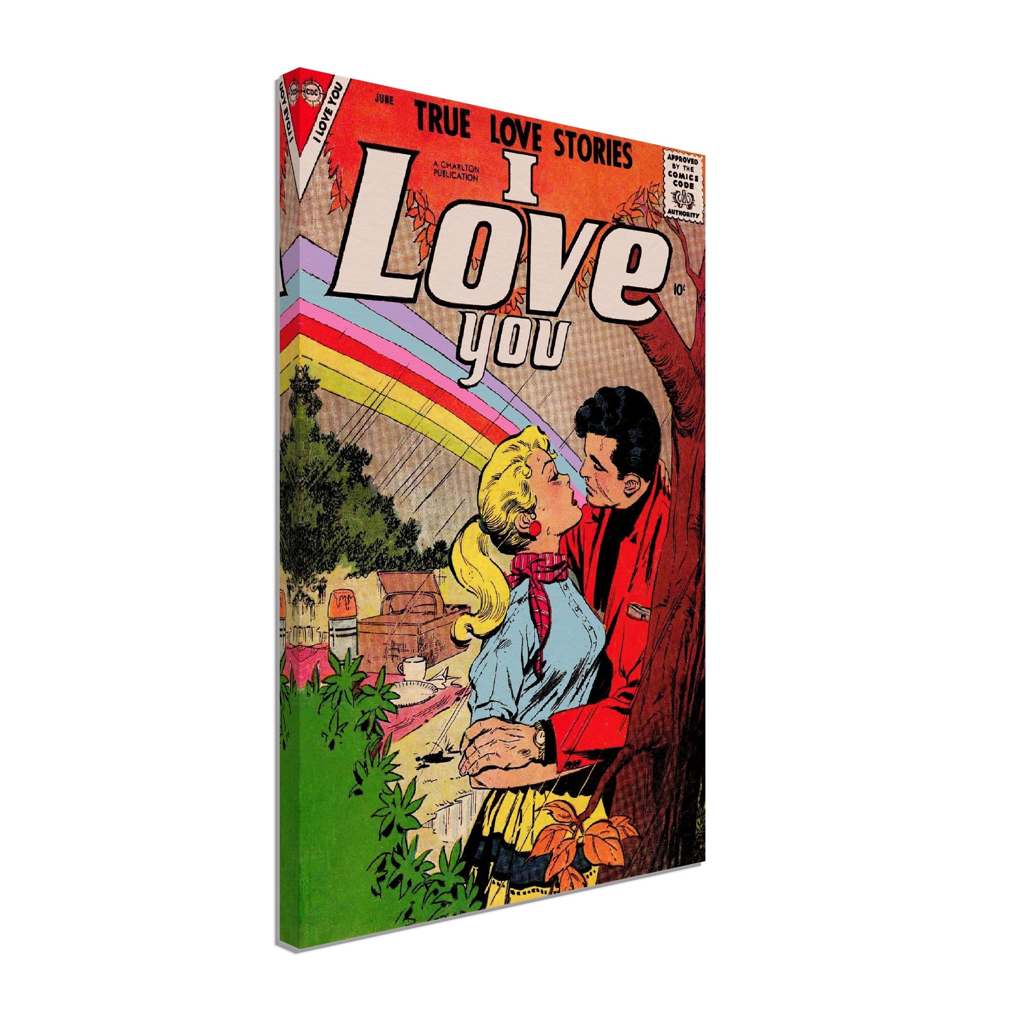 I Love You Valentine Canvas Print Comic Strip Vintage Romance Canvas June 1958 - WallArtPrints4U
