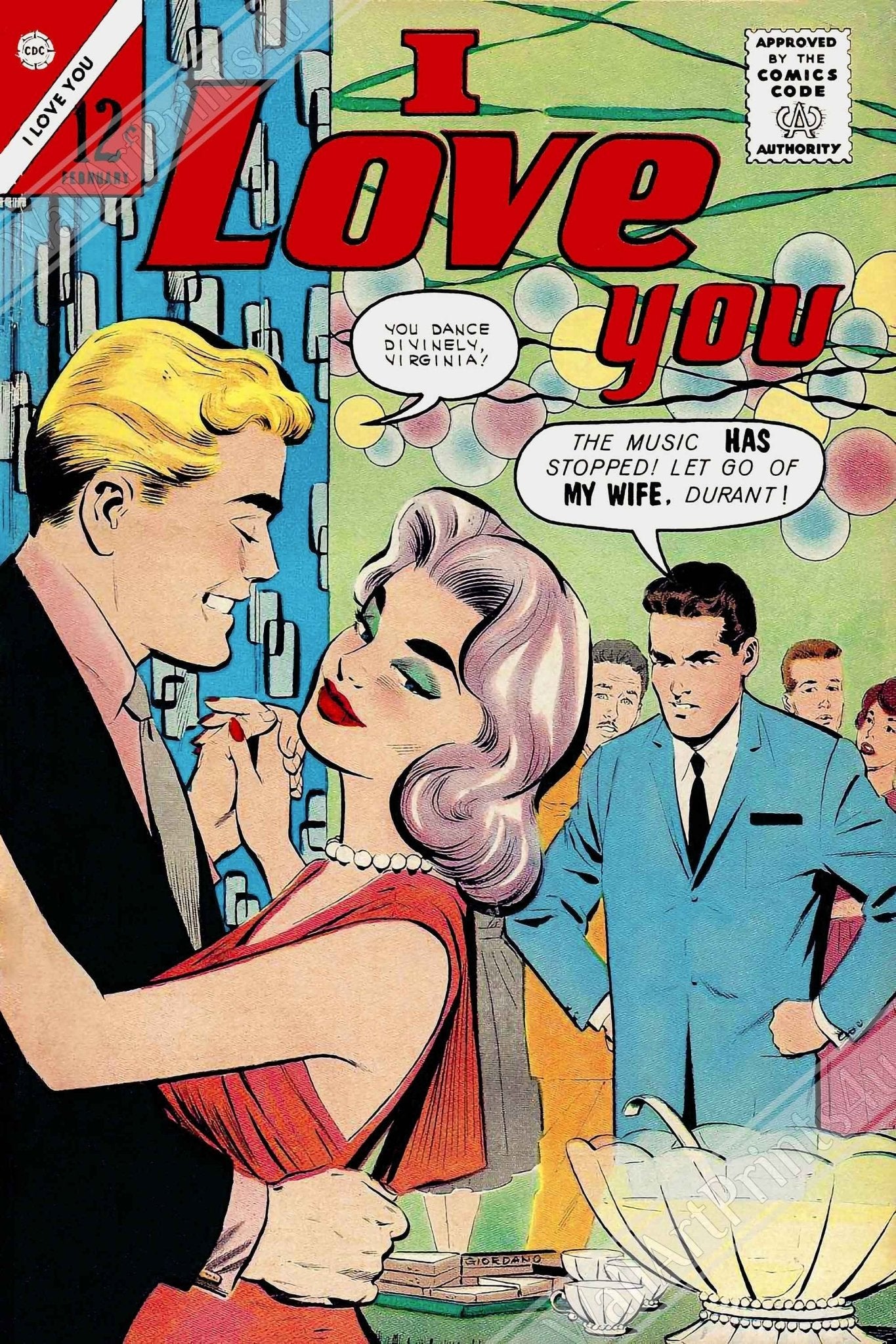I Love You Valentine Poster Print Comic Strip Vintage Romance Poster Feb 1963 - WallArtPrints4U