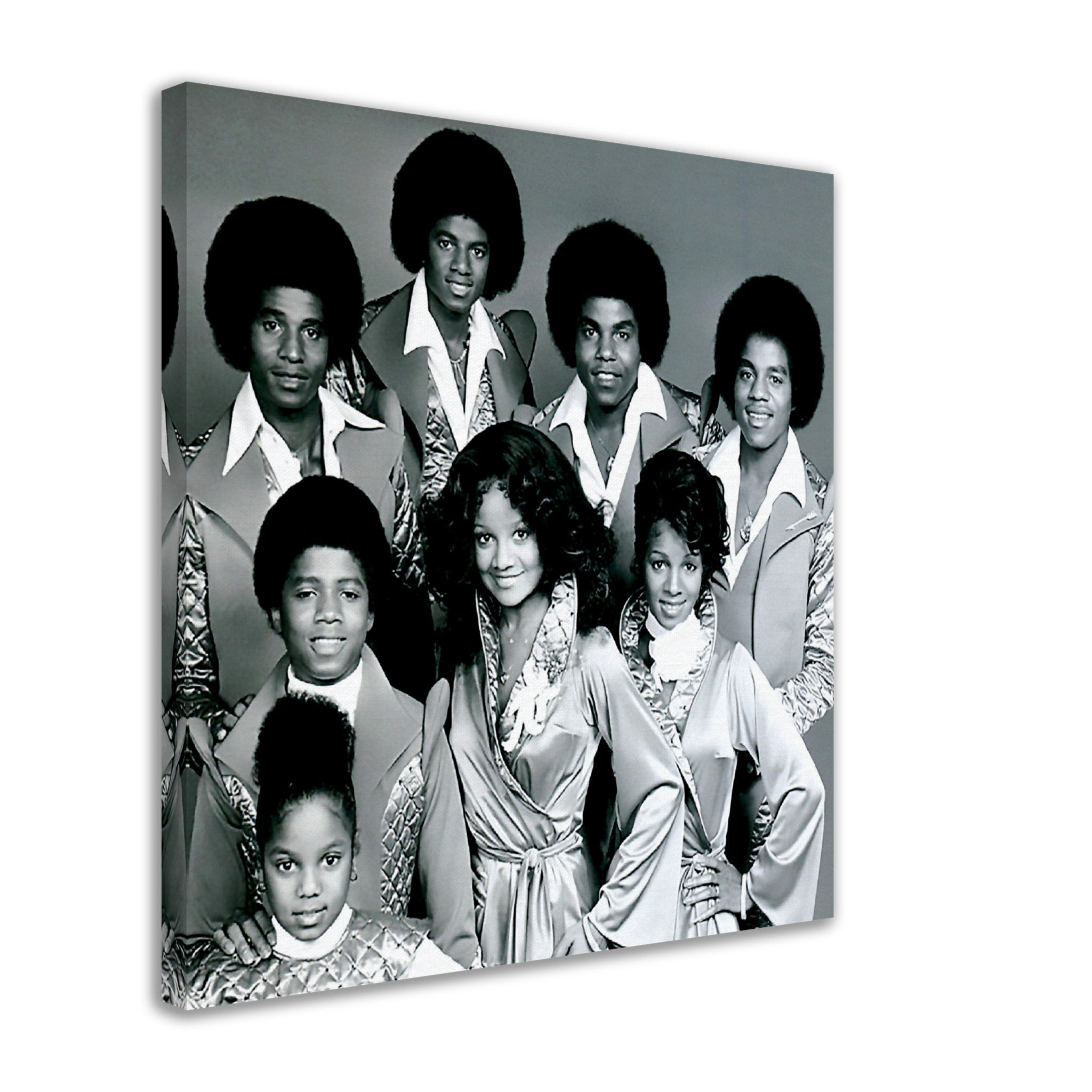 Jackson Family Canvas, From The Jacksons 1977, Vintage Photo Portrait - Jackson Family Canvas Print - WallArtPrints4U