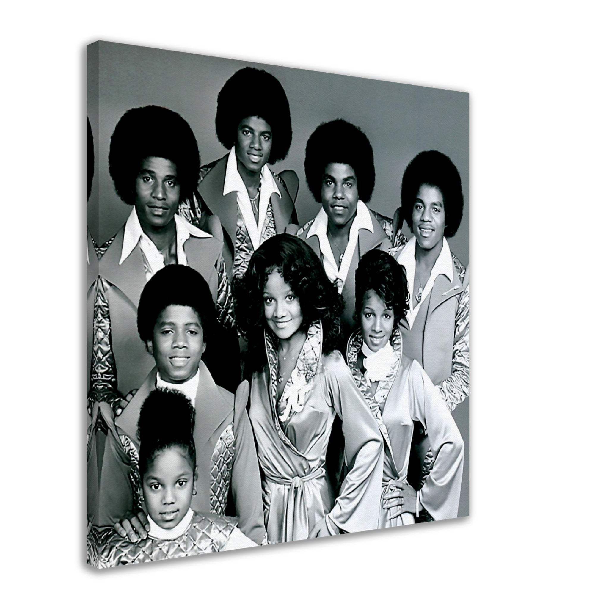 Jackson Family Canvas, From The Jacksons 1977, Vintage Photo Portrait - Jackson Family Canvas Print - WallArtPrints4U
