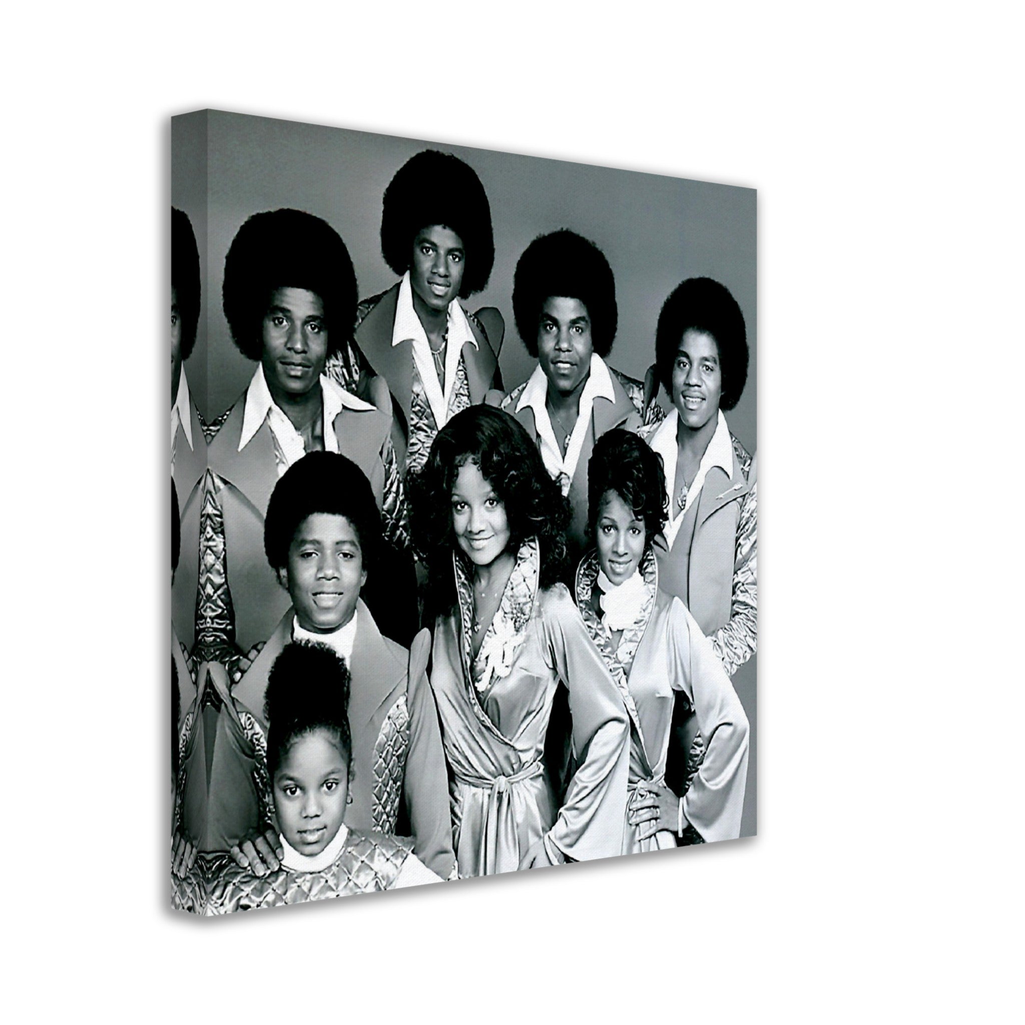 Jackson Family Canvas, From The Jacksons 1977, Vintage Photo Portrait - Jackson Family Canvas Print - WallArtPrints4U