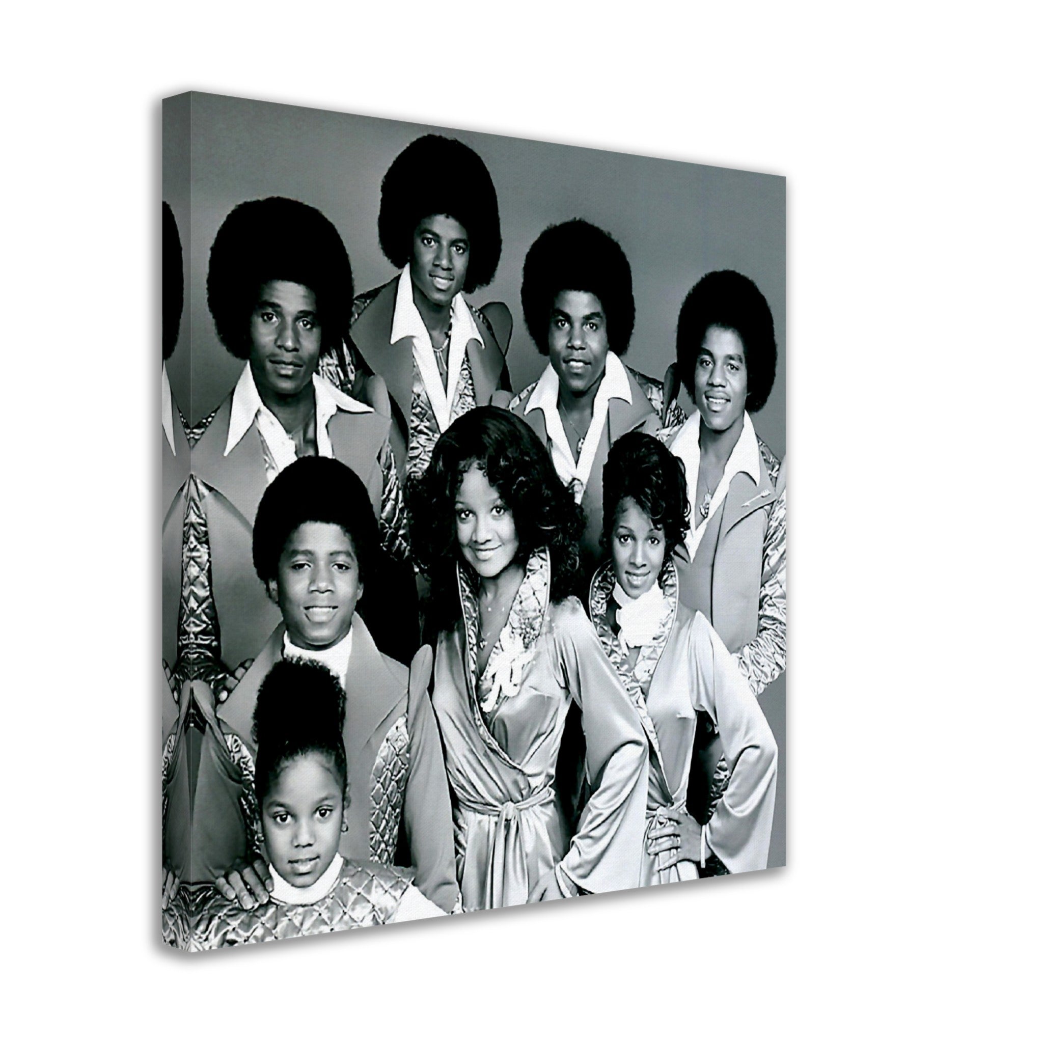 Jackson Family Canvas, From The Jacksons 1977, Vintage Photo Portrait - Jackson Family Canvas Print - WallArtPrints4U