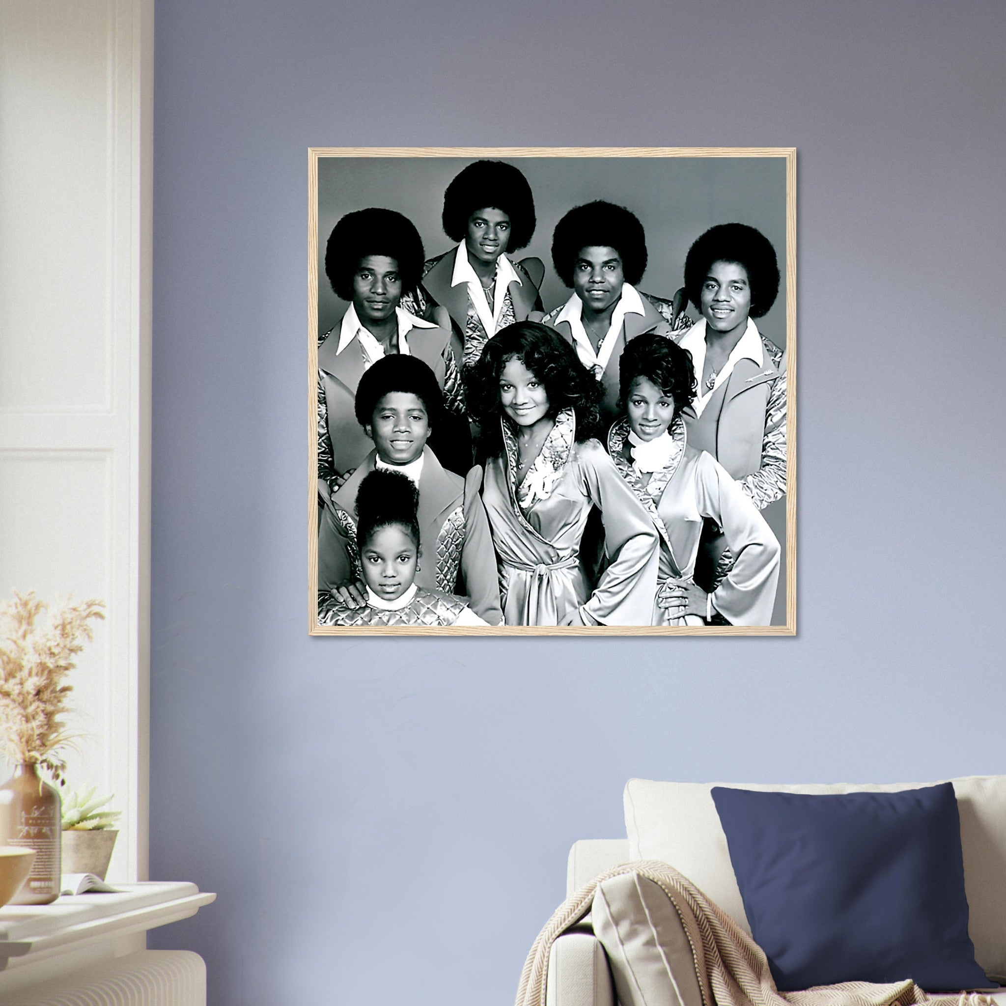 Jackson Family Framed, From The Jacksons 1977, Vintage Photo Portrait - Jackson Family Framed Print - WallArtPrints4U