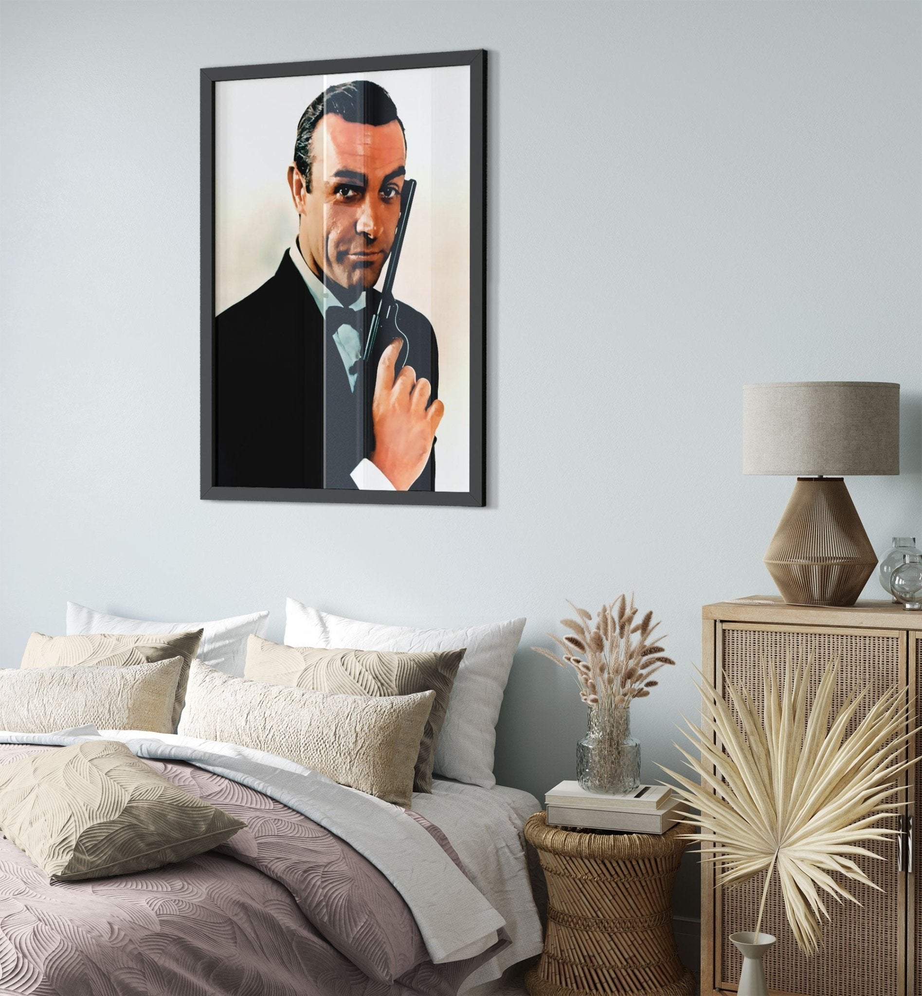 James Bond Framed, Sean Connery Handsome Actor, Vintage Photo - James Bond Framed Print - WallArtPrints4U