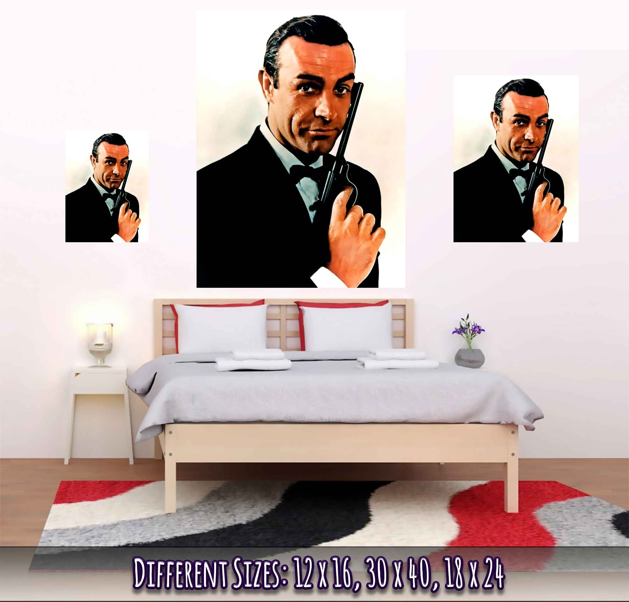 James Bond Poster, Sean Connery Handsome Actor, Vintage Photo - James Bond Print - WallArtPrints4U