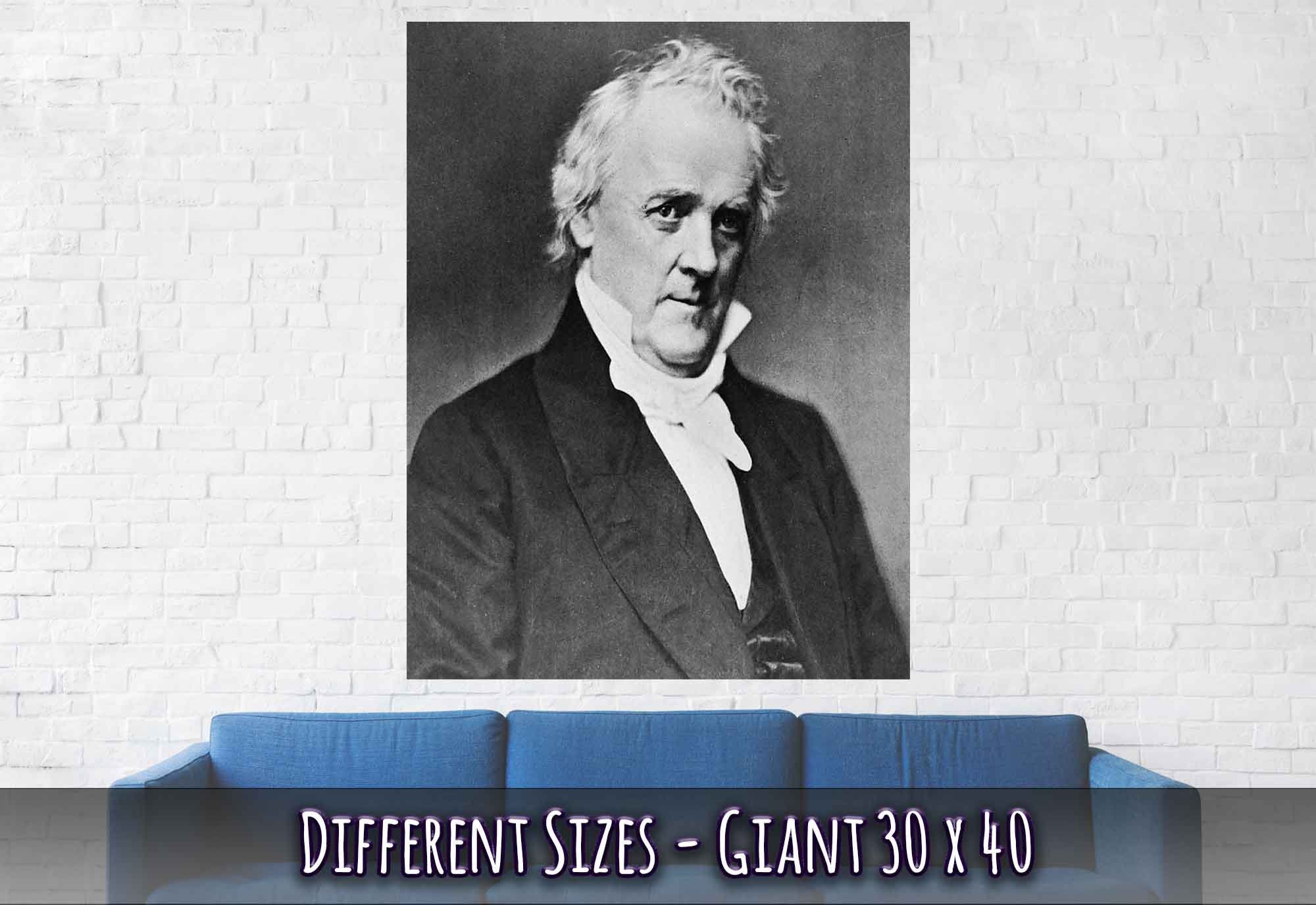 James Buchanan Poster, 15th President Of Usa, Vintage Portrait - James Buchanan Print - WallArtPrints4U