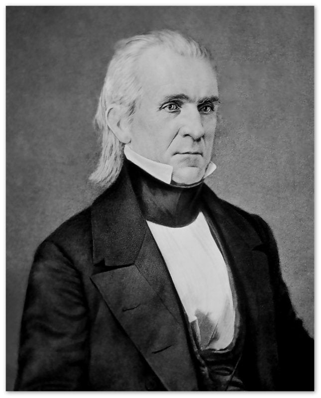 James K Polk Poster, 11th President Of Usa, Vintage Portrait Photo - James K Polk Print - WallArtPrints4U