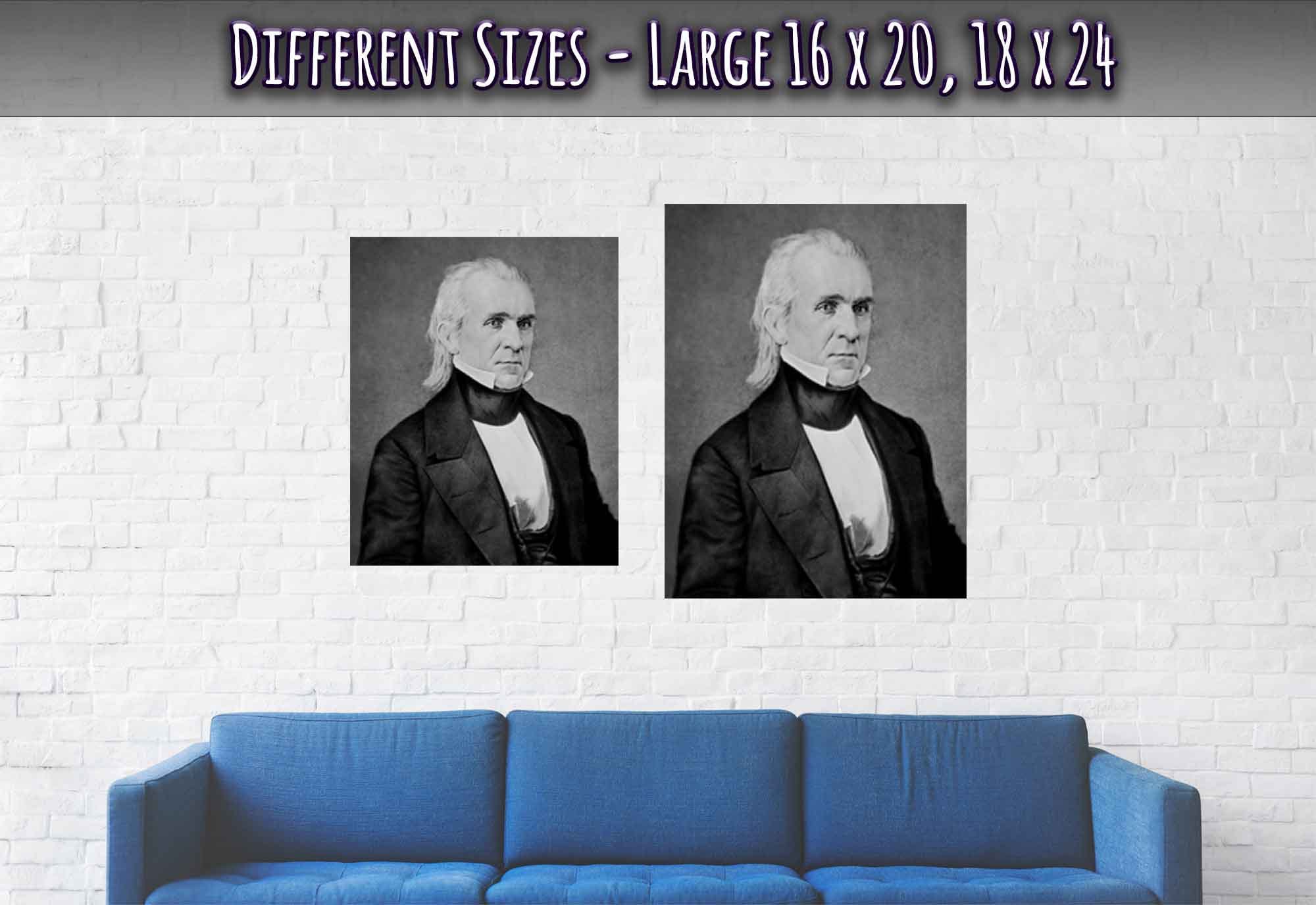 James K Polk Poster, 11th President Of Usa, Vintage Portrait Photo - James K Polk Print - WallArtPrints4U