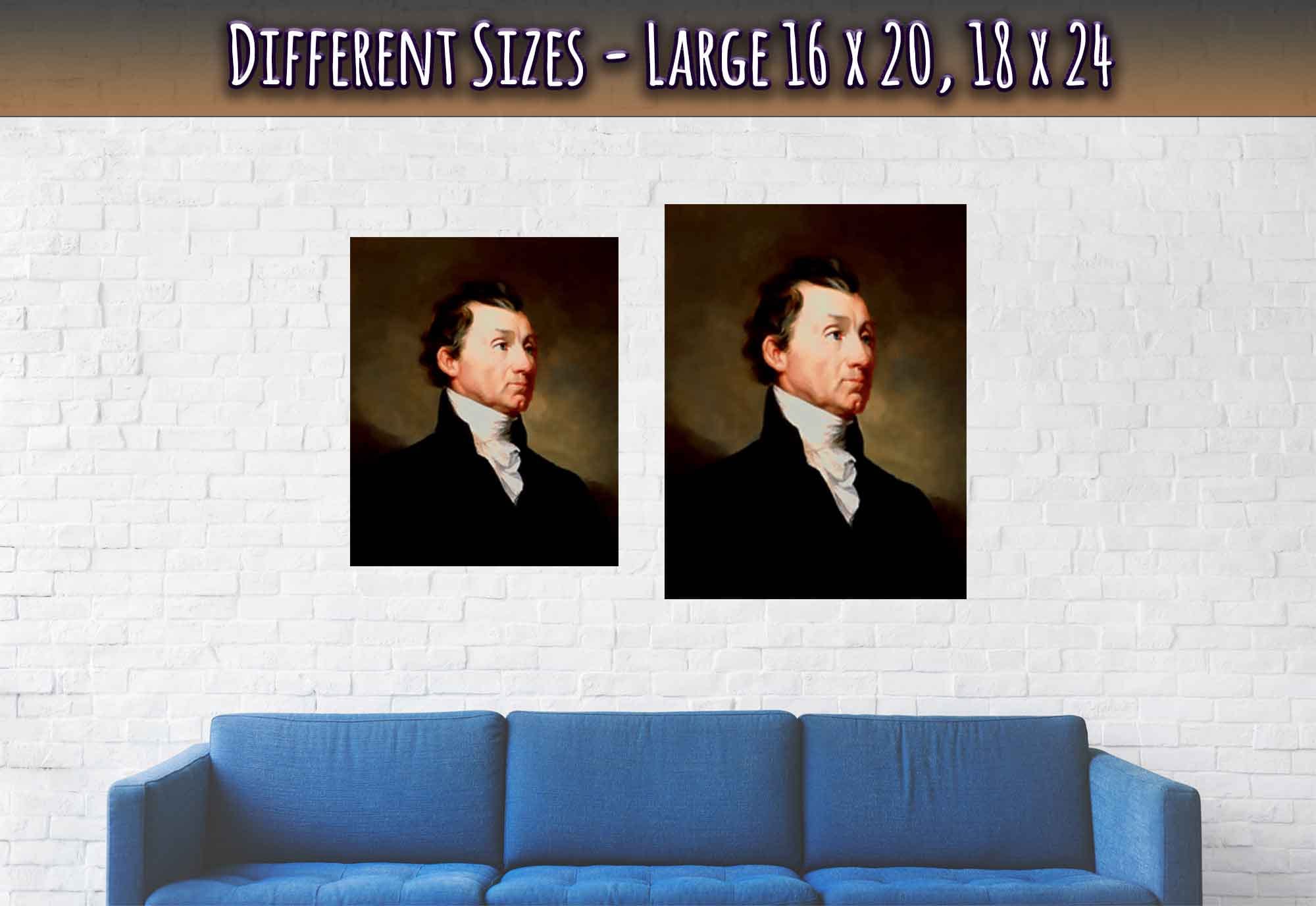 James Monroe Poster, 5th President Of Usa, Vintage Portrait - James Monroe Print - WallArtPrints4U